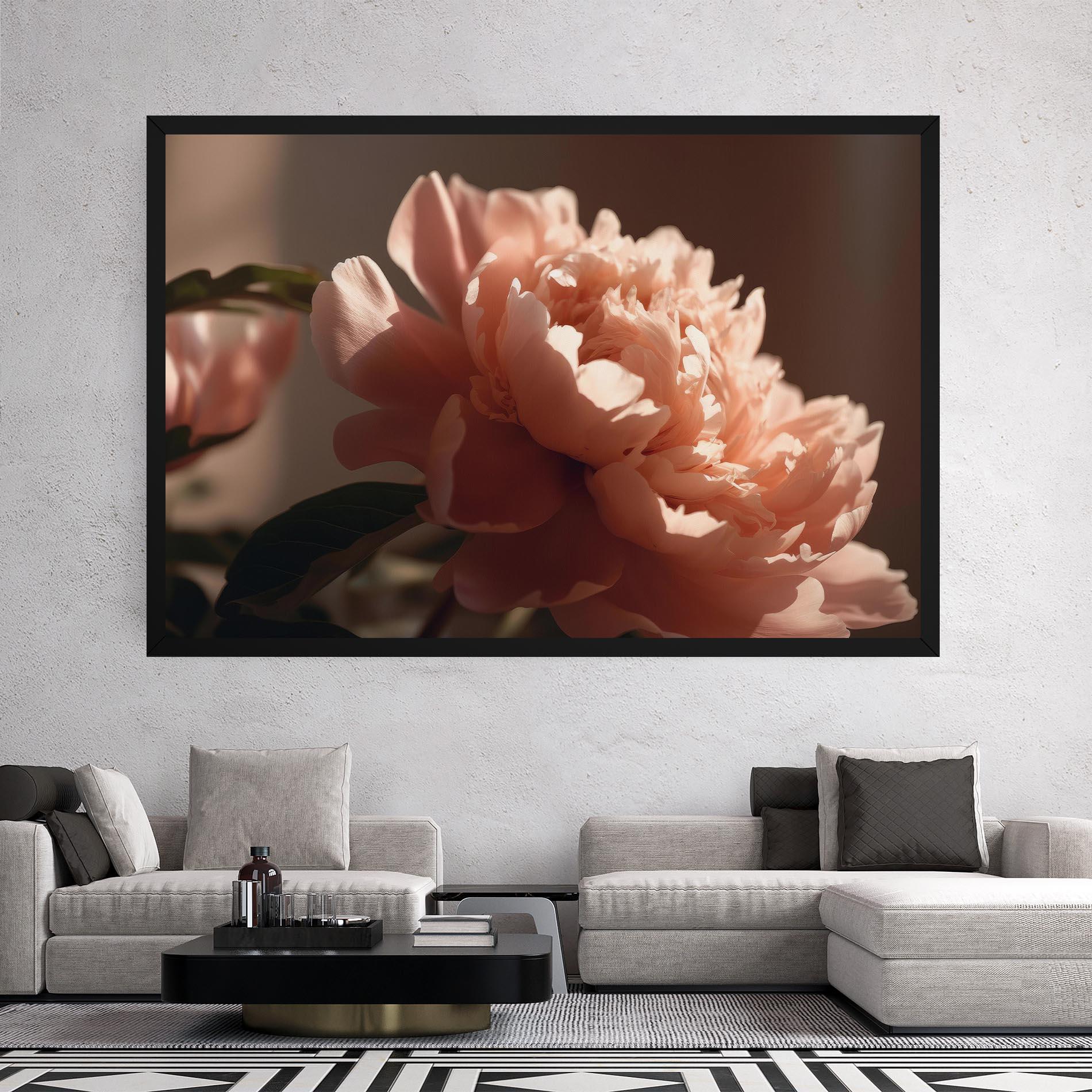 Tablou Canvas Light Orange Peony View mockup 2