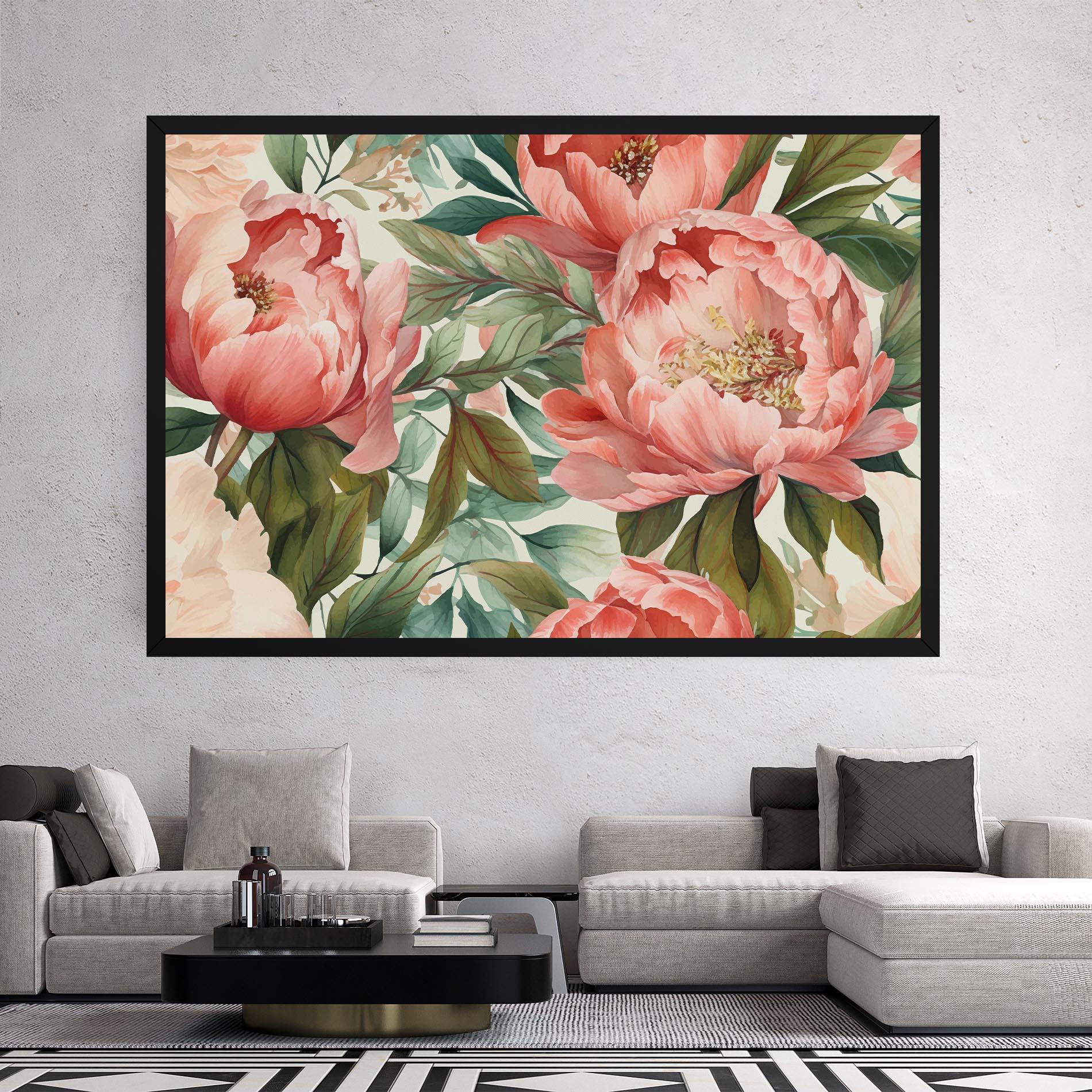 Tablou Canvas Light Red Peony mockup 2