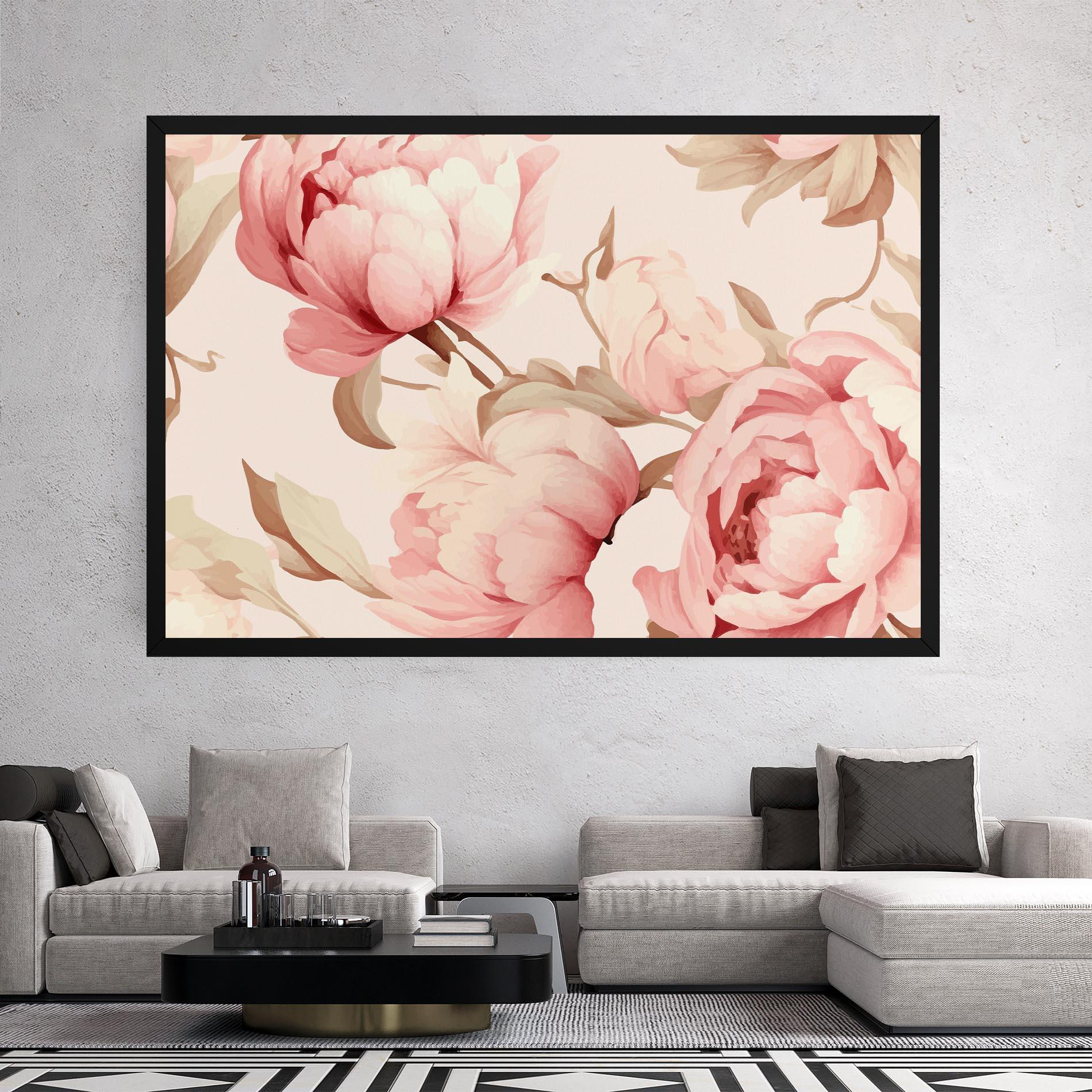 Tablou Canvas Pastel Peony mockup 2