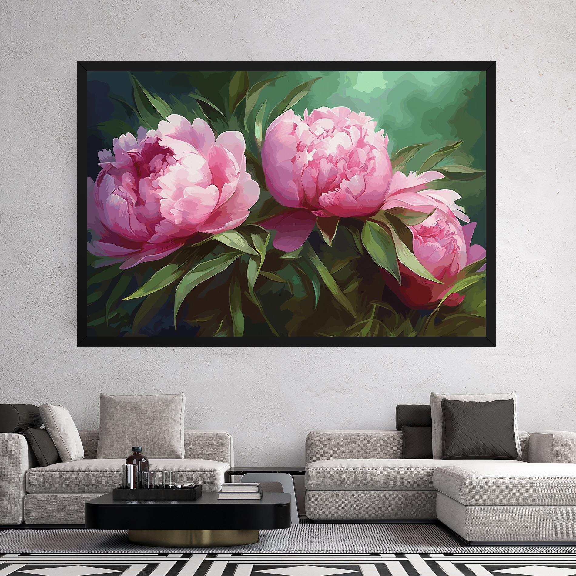 Tablou Canvas Peonies Art mockup 2