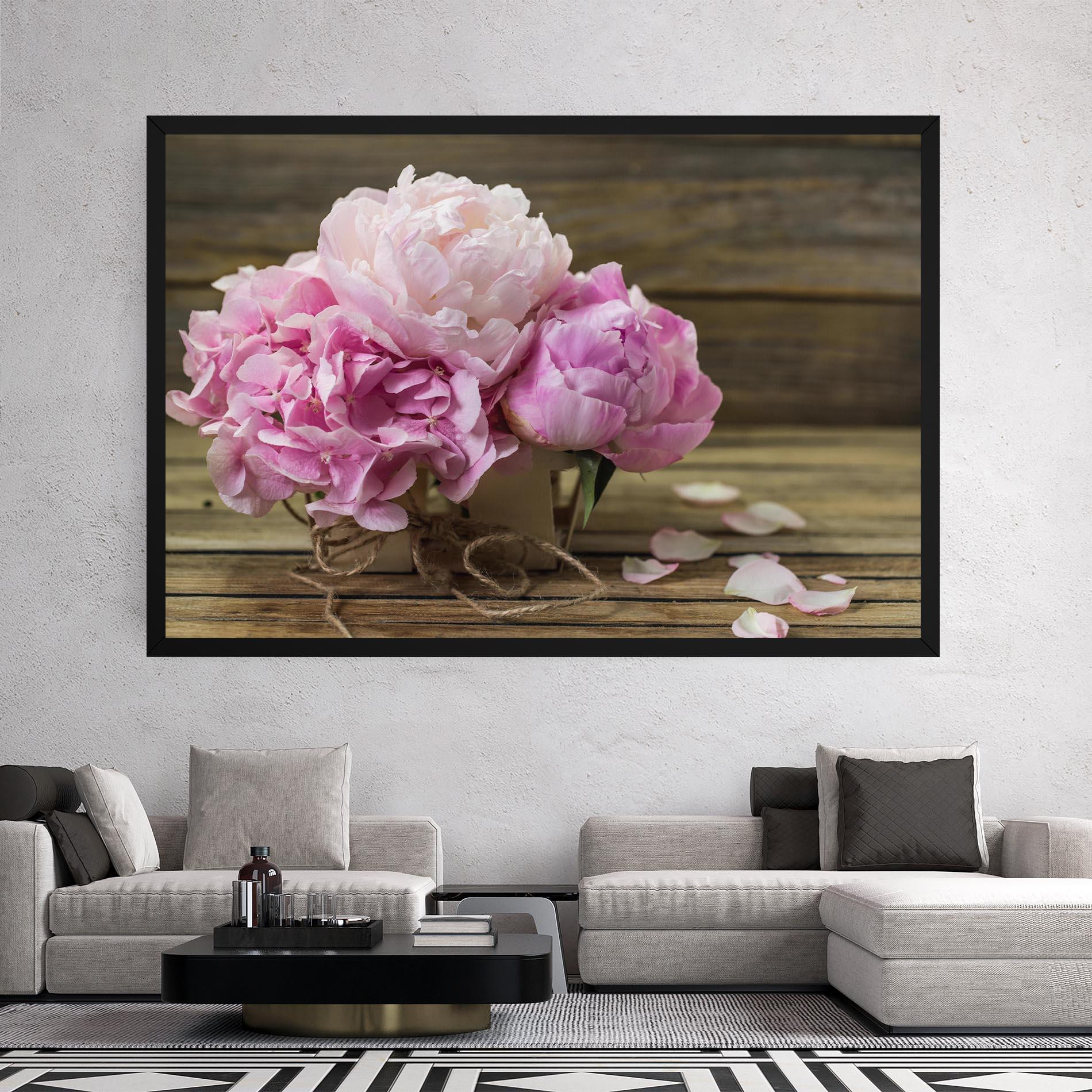 Tablou Canvas Peony On Table mockup 2