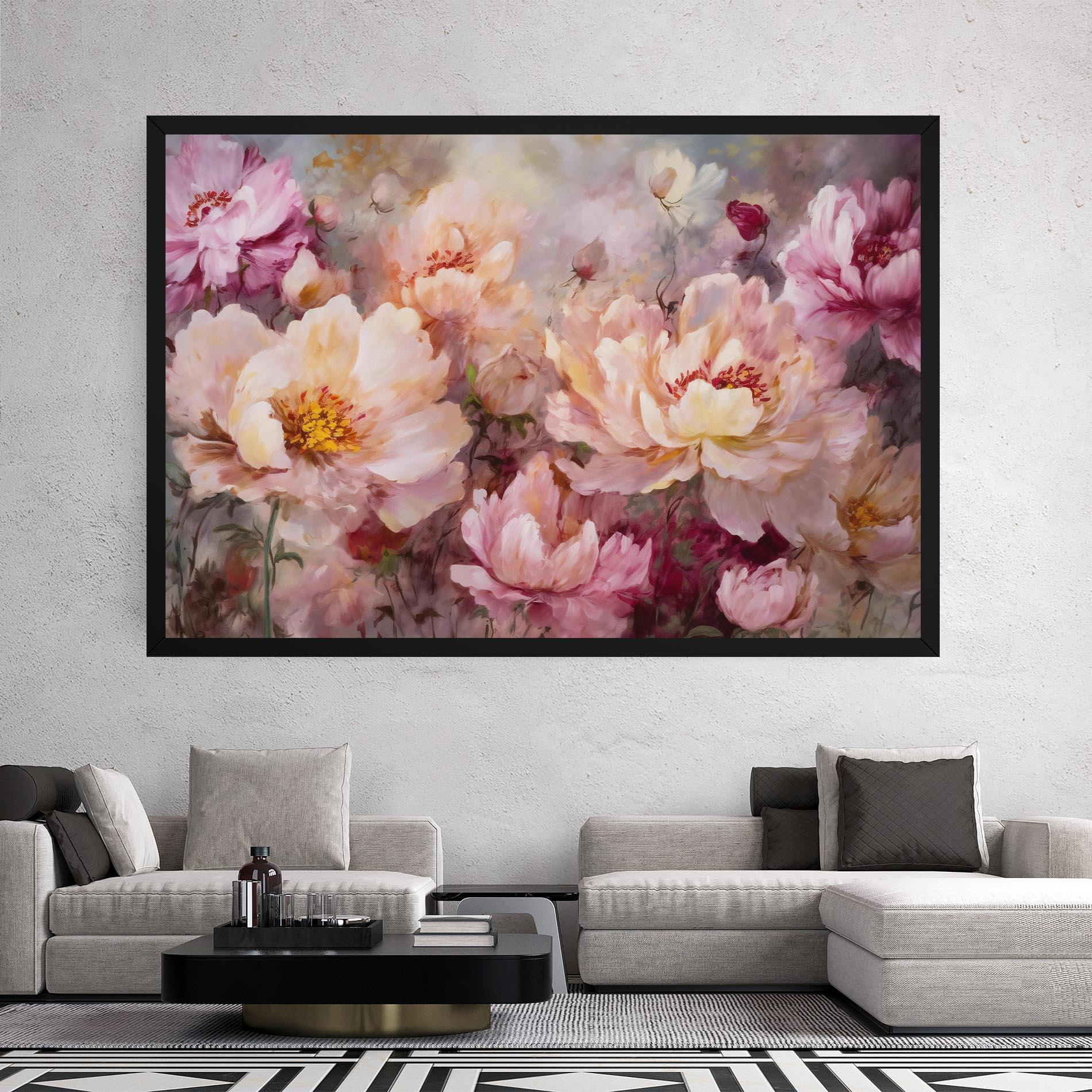 Tablou Canvas Peony Painting Art mockup 2