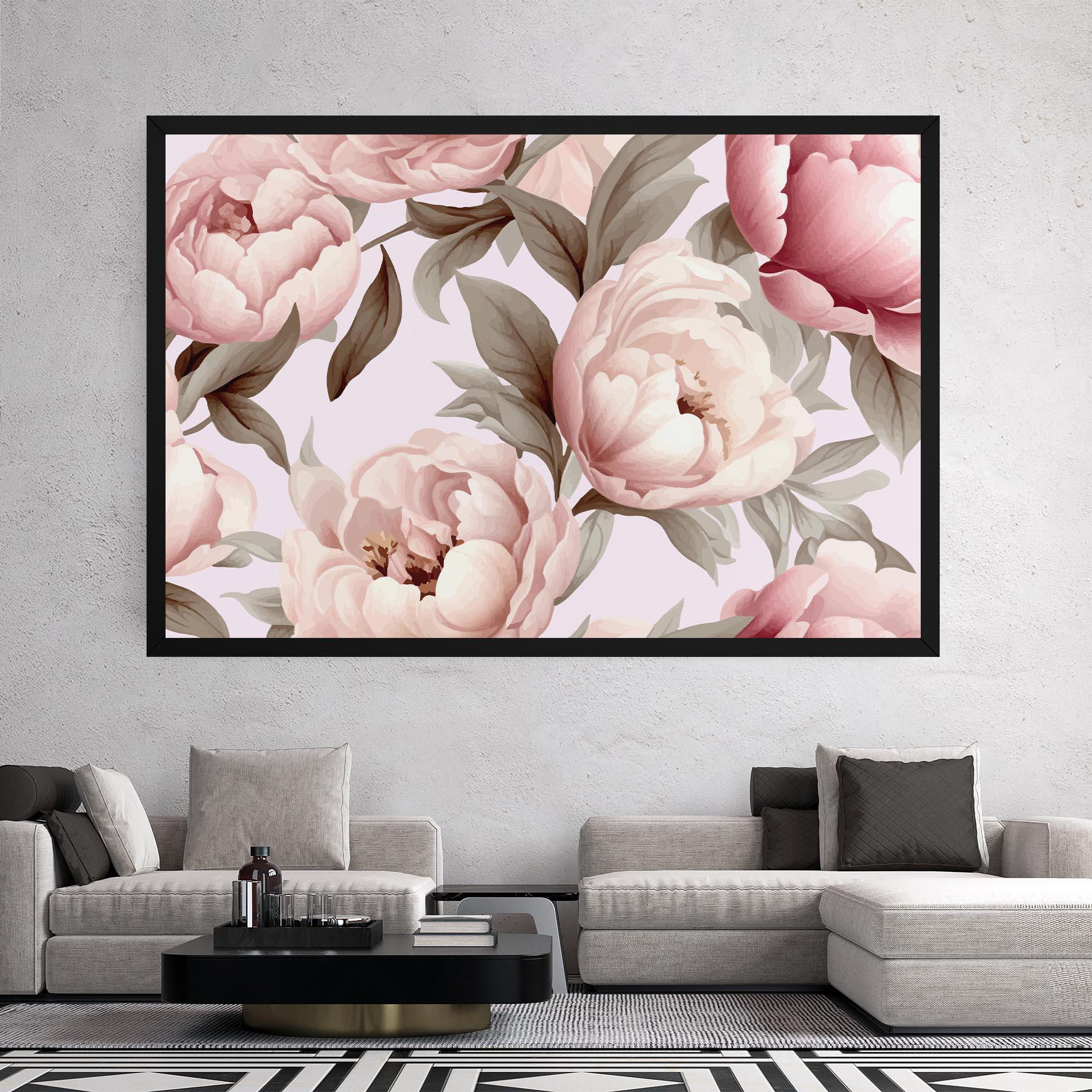 Tablou Canvas Pink Peony Buds mockup 2