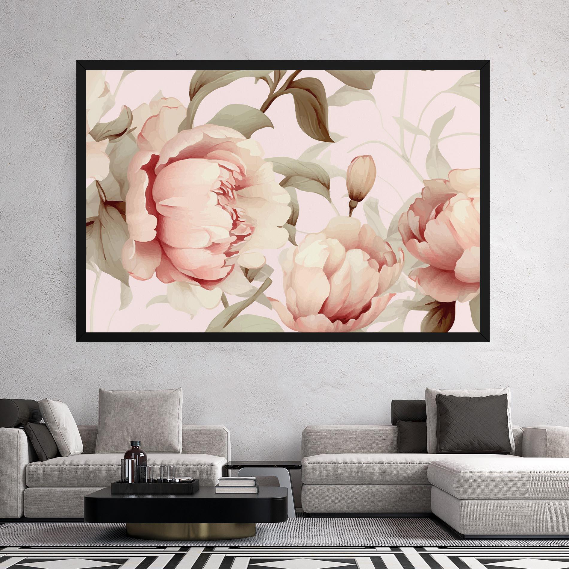 Tablou Canvas Pink Pretty Peony mockup 2