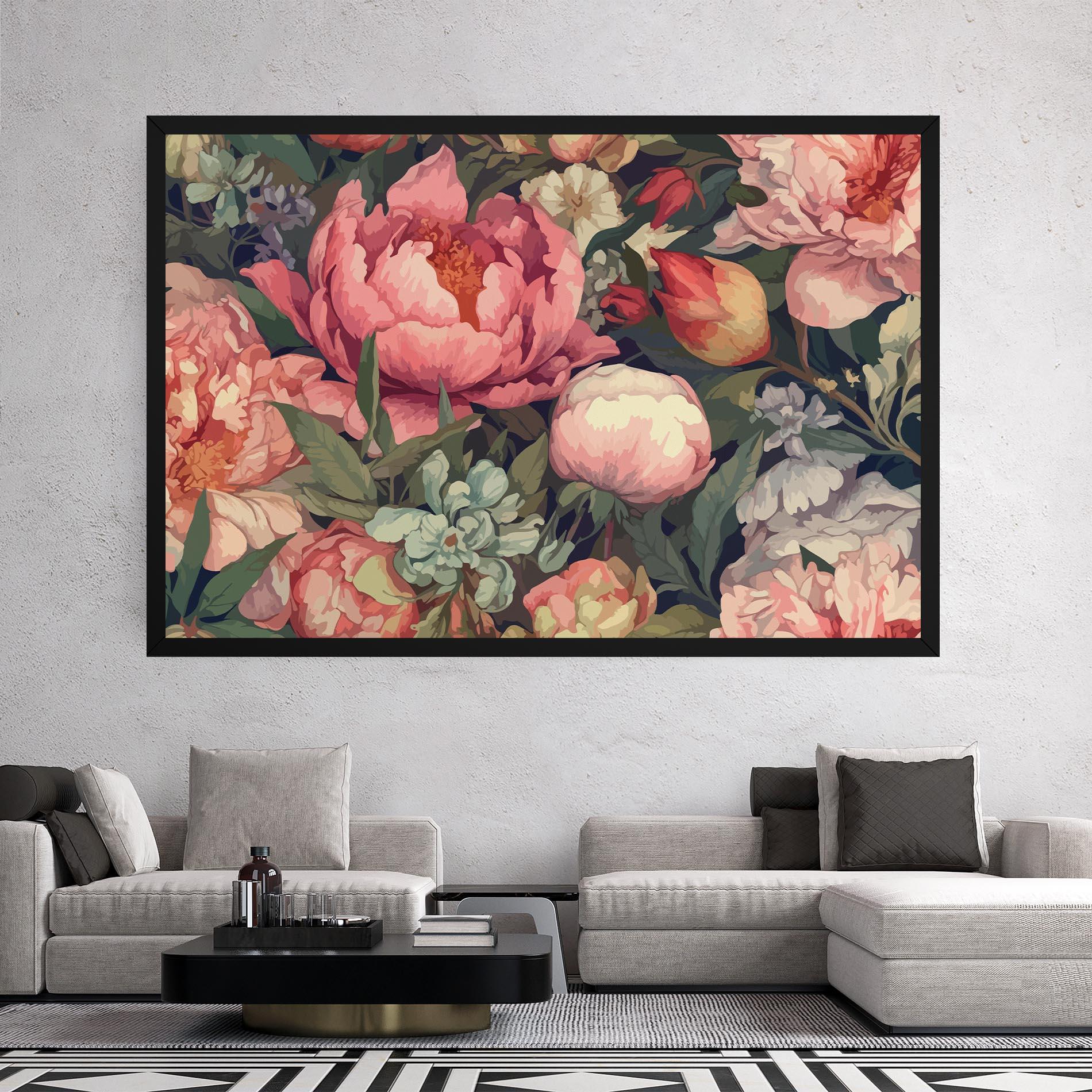 Tablou Canvas Pretty Artistic Peony mockup 2