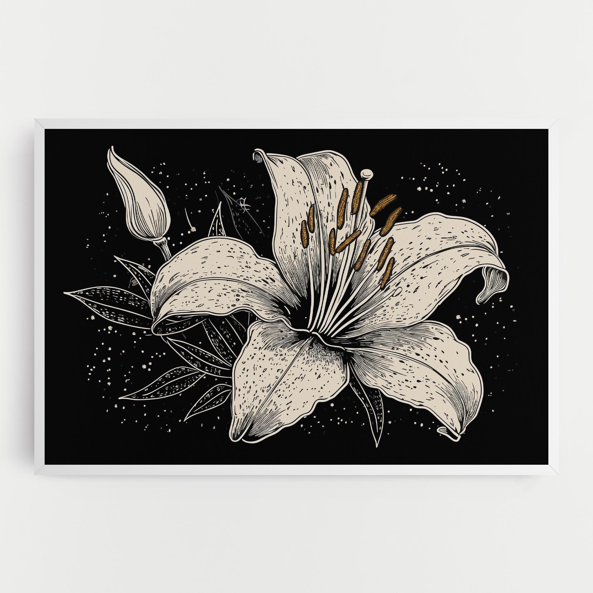 Tablou Canvas Cream Black Lily mockup 0