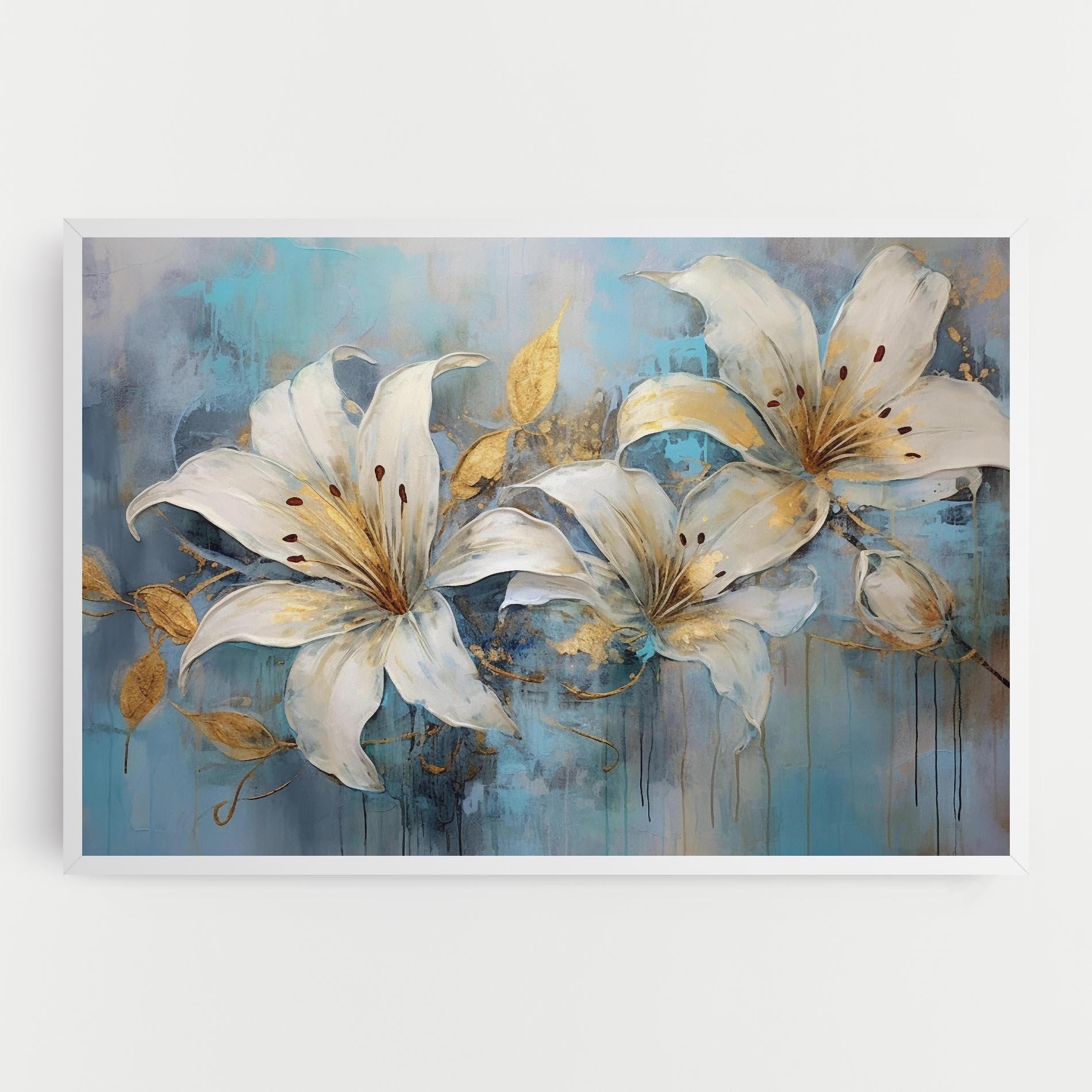 Tablou Canvas Lily With Gold Painting mockup 0