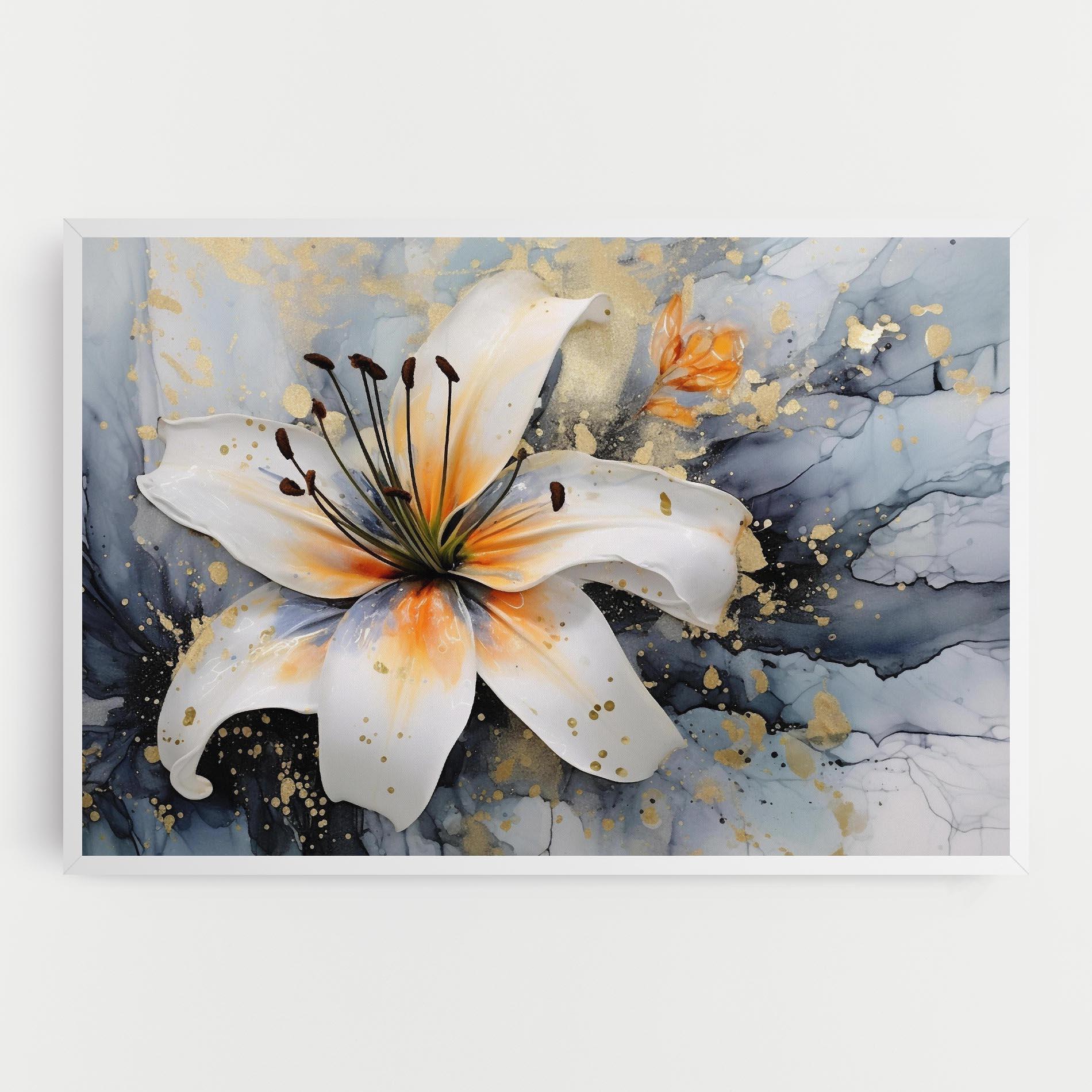 Tablou Canvas Lily With Orange Painting mockup 0