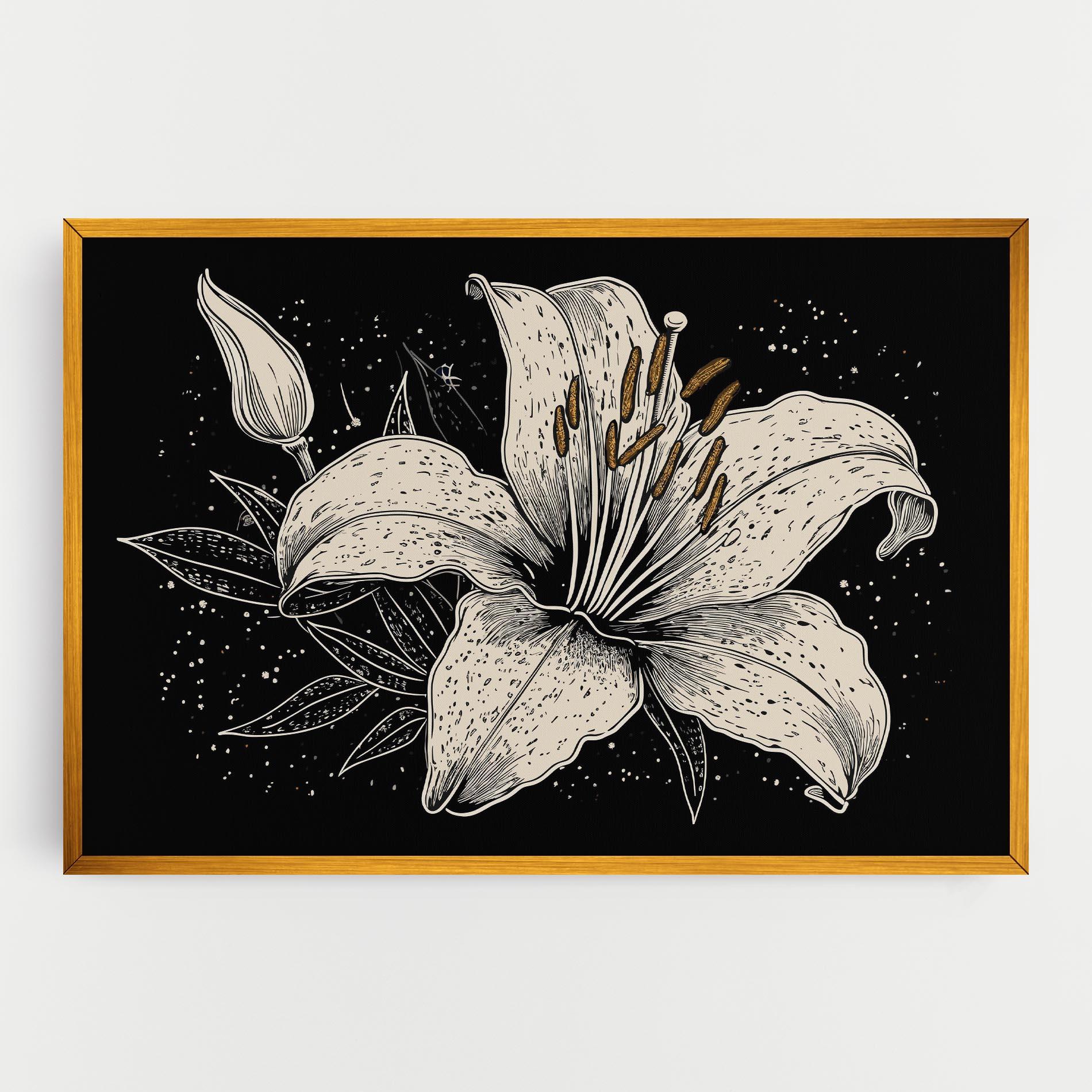 Tablou Canvas Cream Black Lily mockup 0