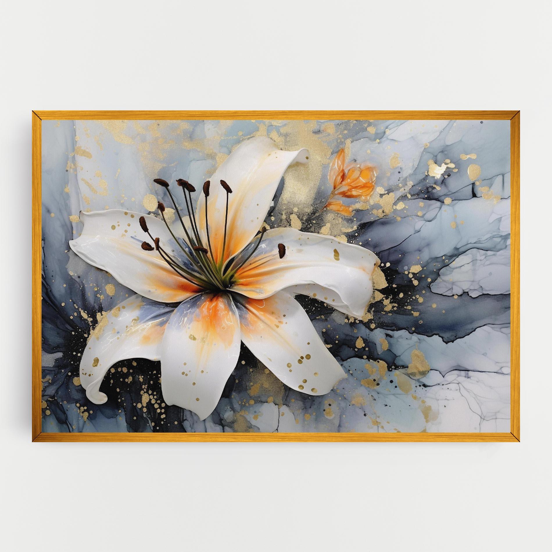 Tablou Canvas Lily With Orange Painting mockup 0