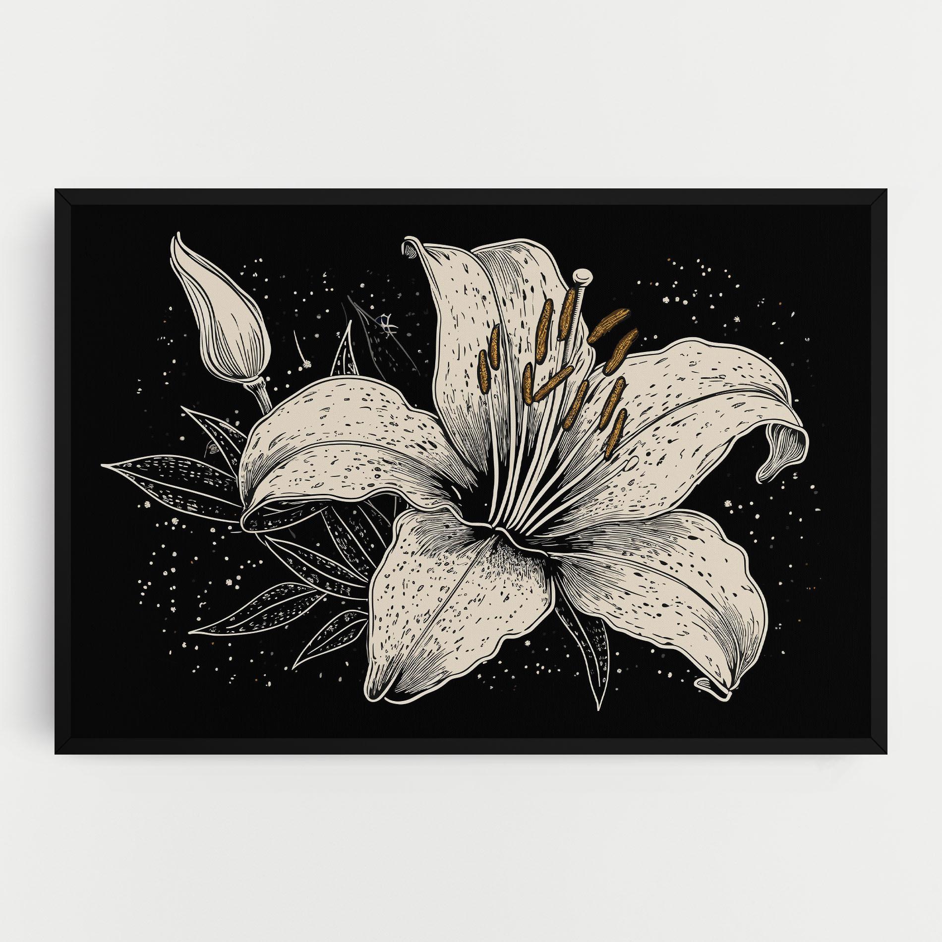 Tablou Canvas Cream Black Lily mockup 0