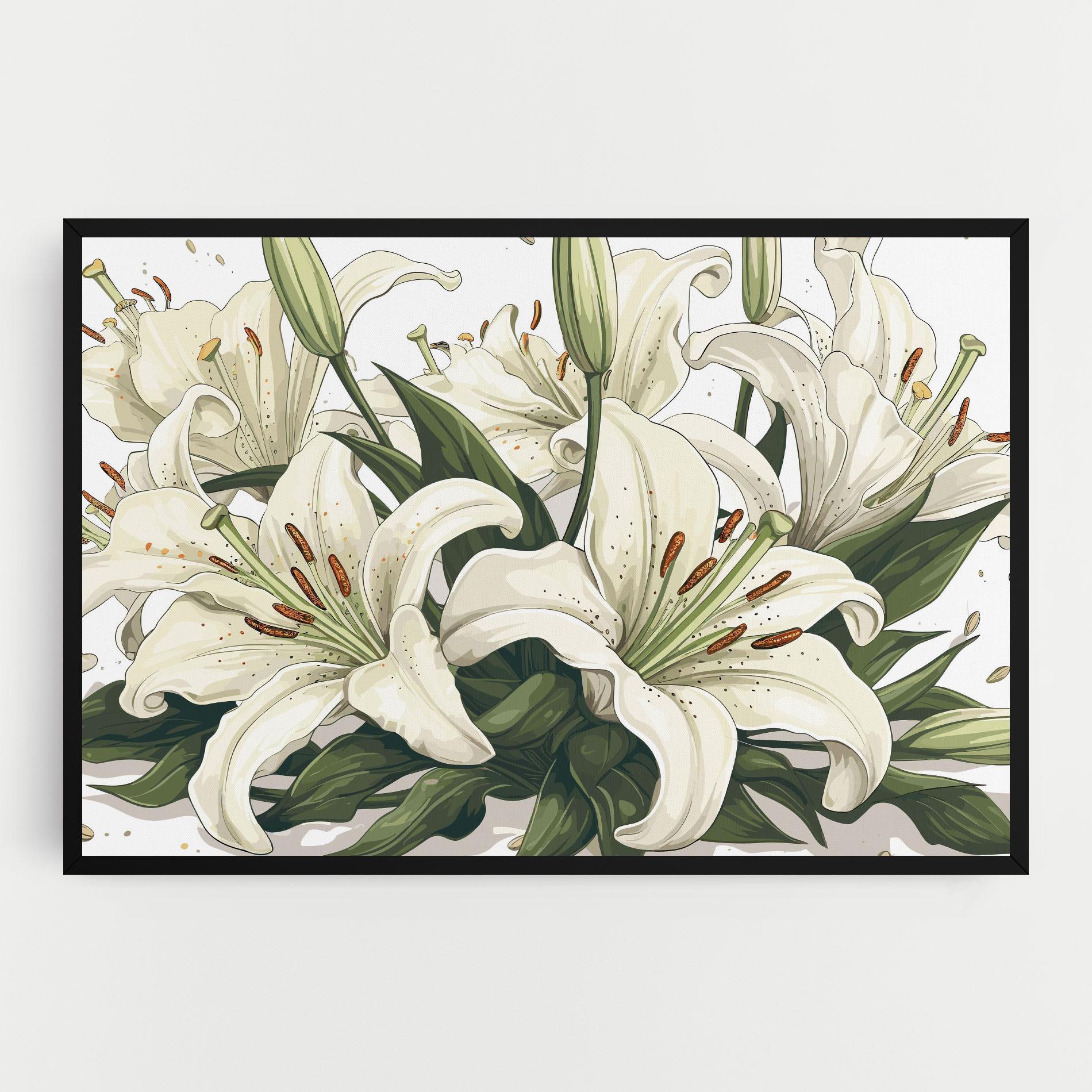 Tablou Canvas Grey White Lily mockup 0