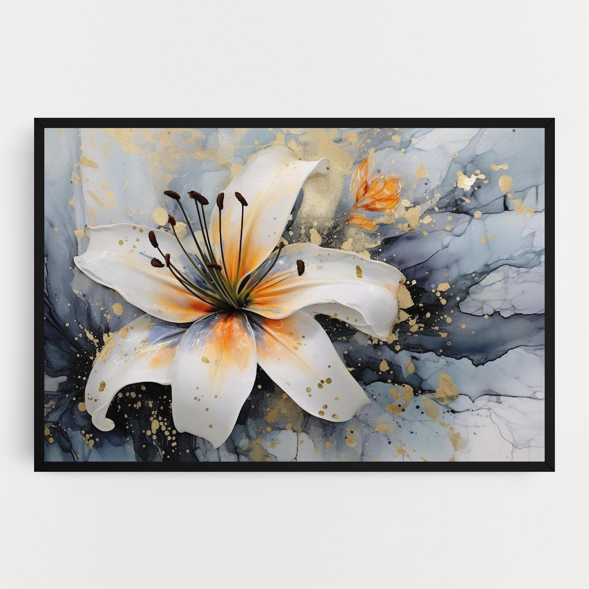Tablou Canvas Lily With Orange Painting mockup 0