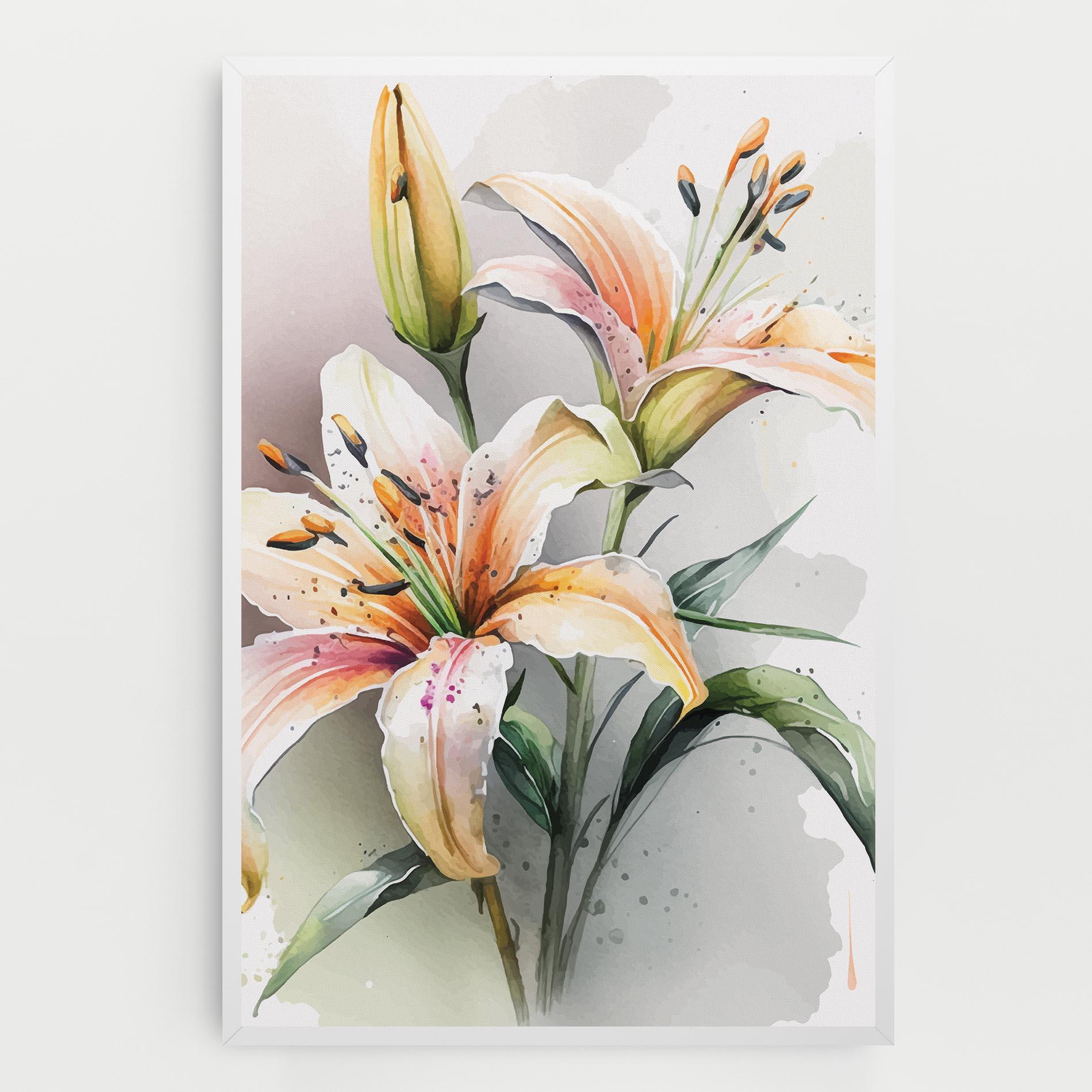 Tablou Canvas White Orange Lily mockup 0