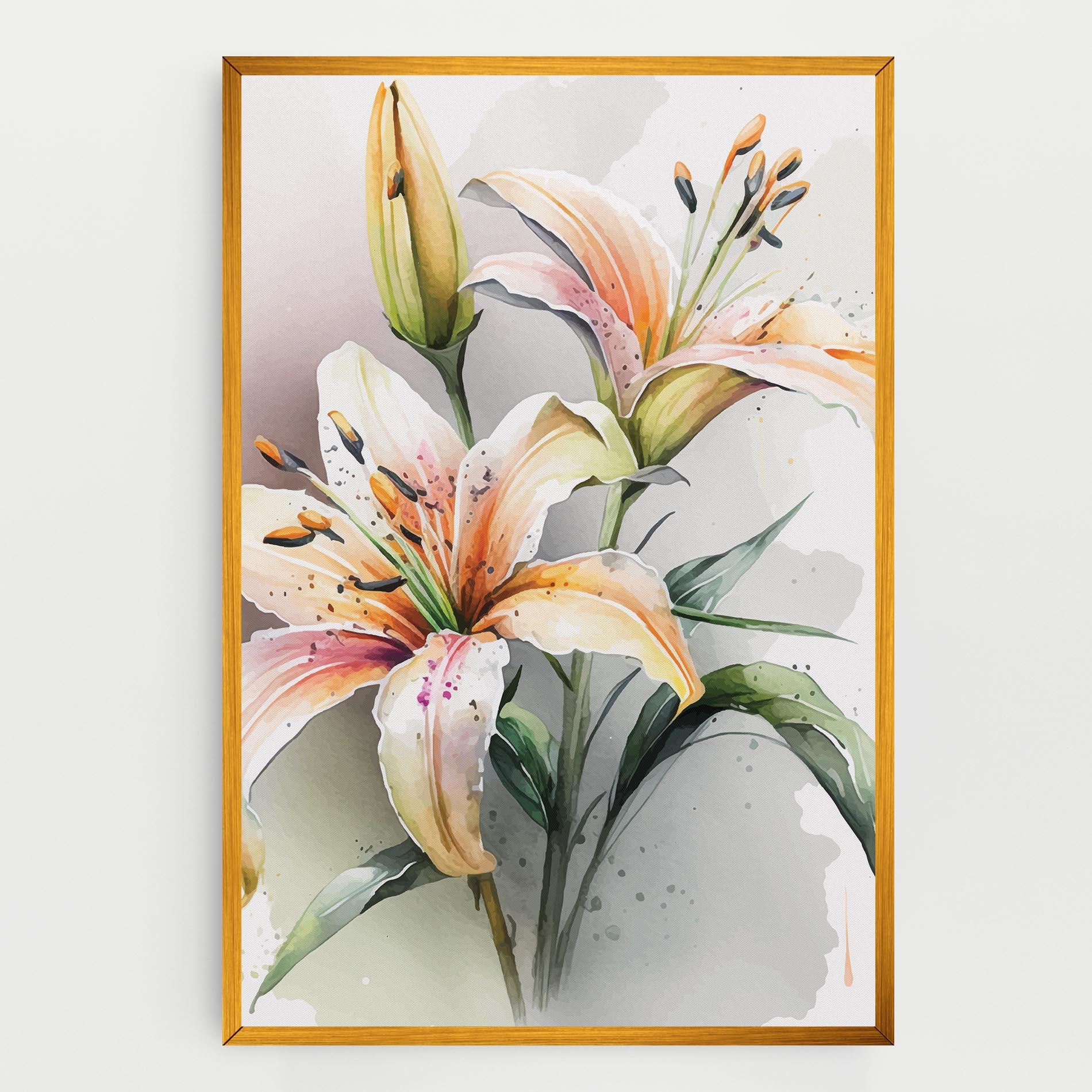 Tablou Canvas White Orange Lily mockup 0