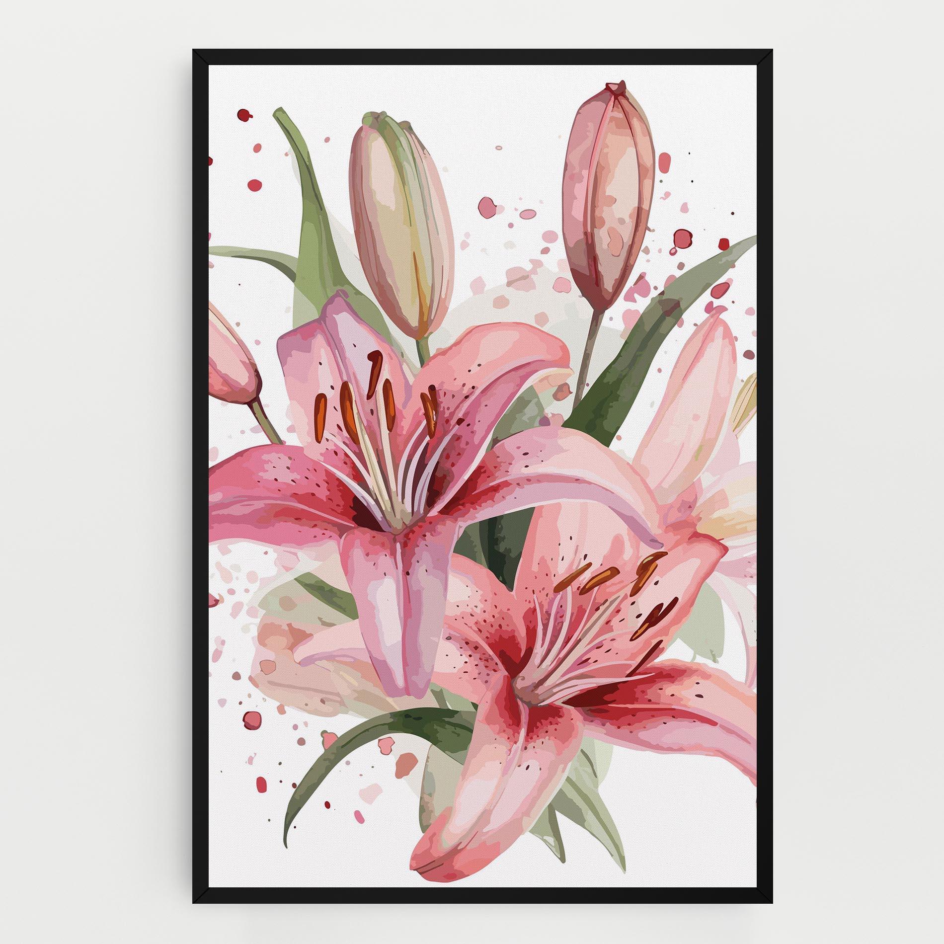 Tablou Canvas Beautiful Pink Lily mockup 0