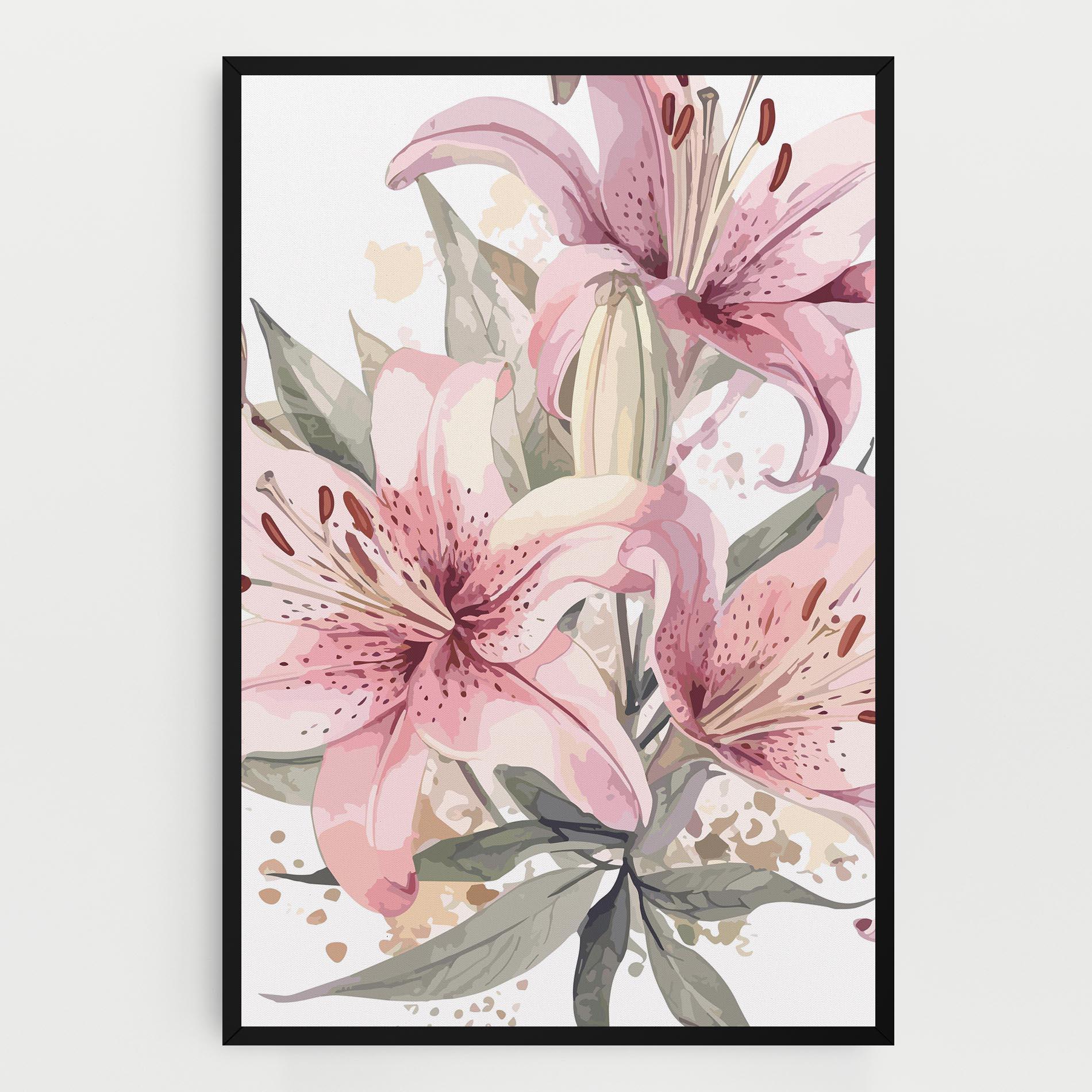Tablou Canvas Light Pink Lily Art mockup 0