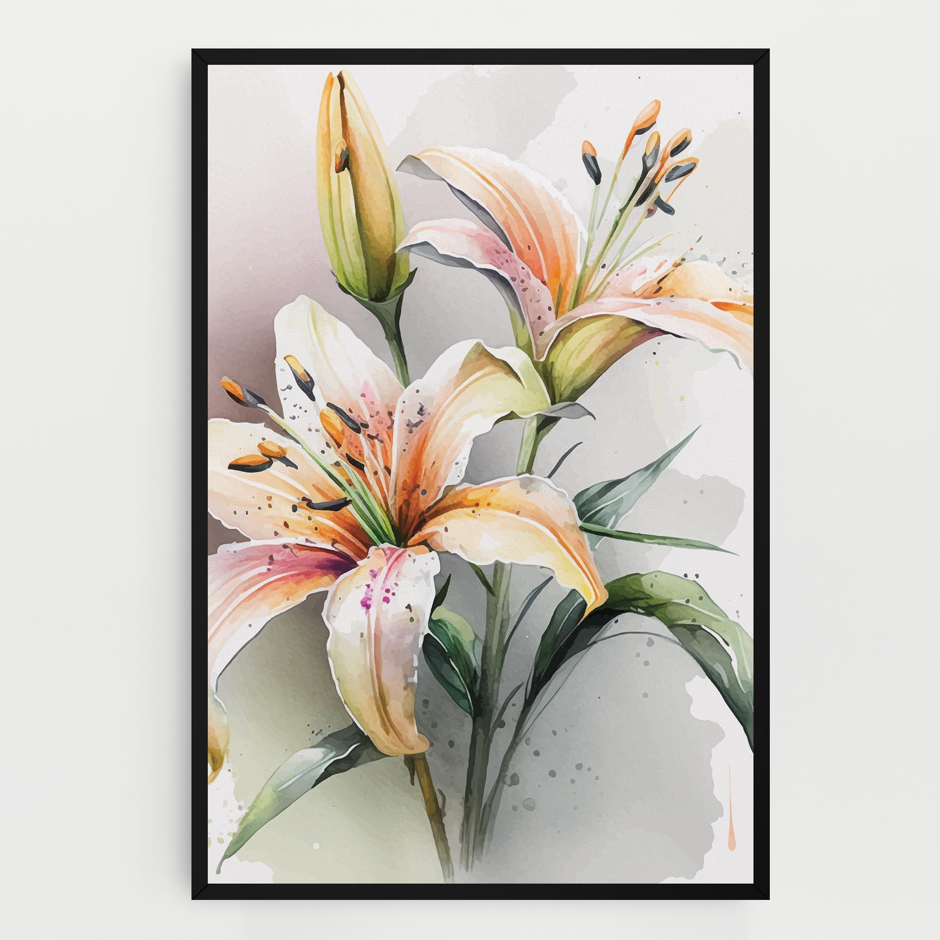 Tablou Canvas White Orange Lily mockup 0