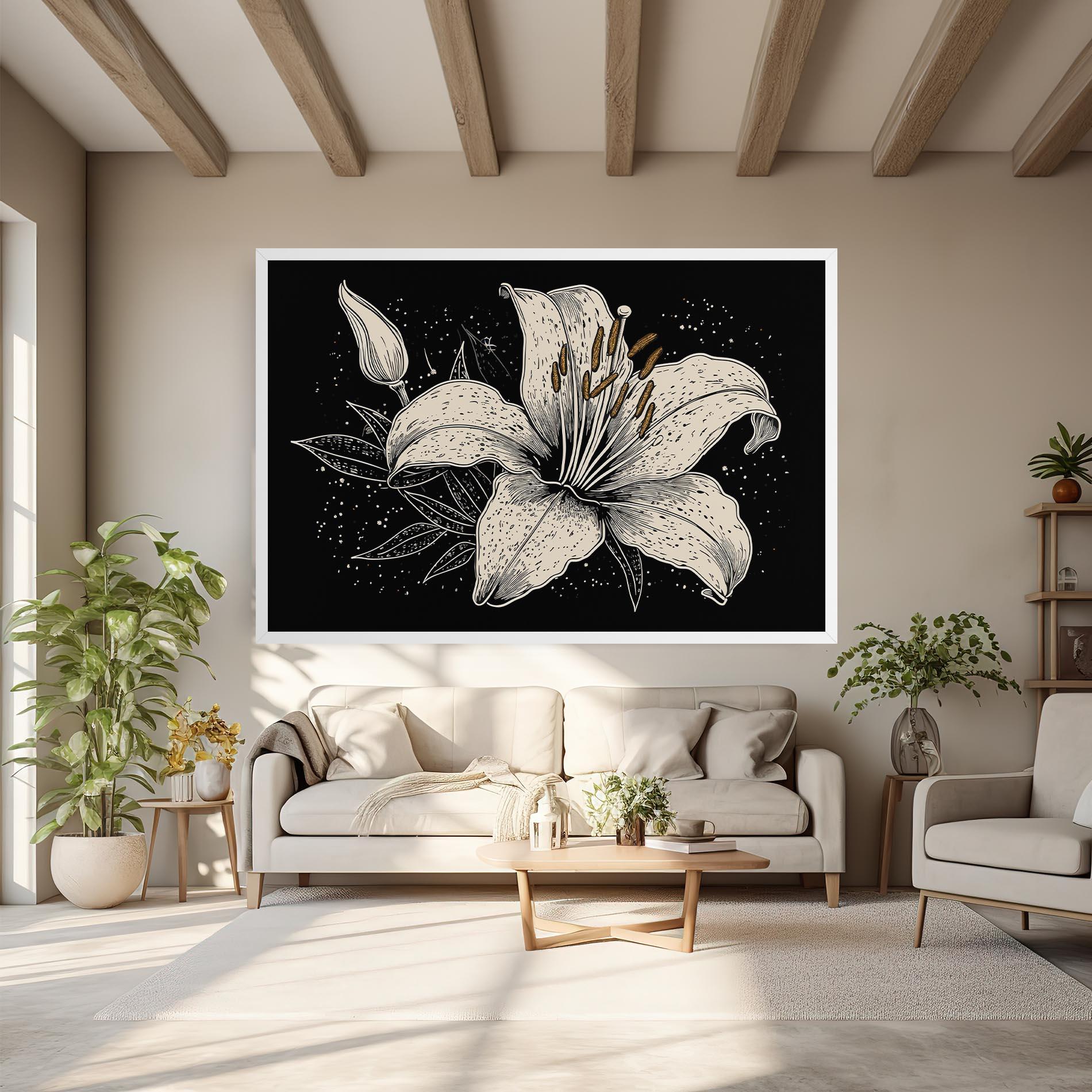 Tablou Canvas Cream Black Lily mockup 6