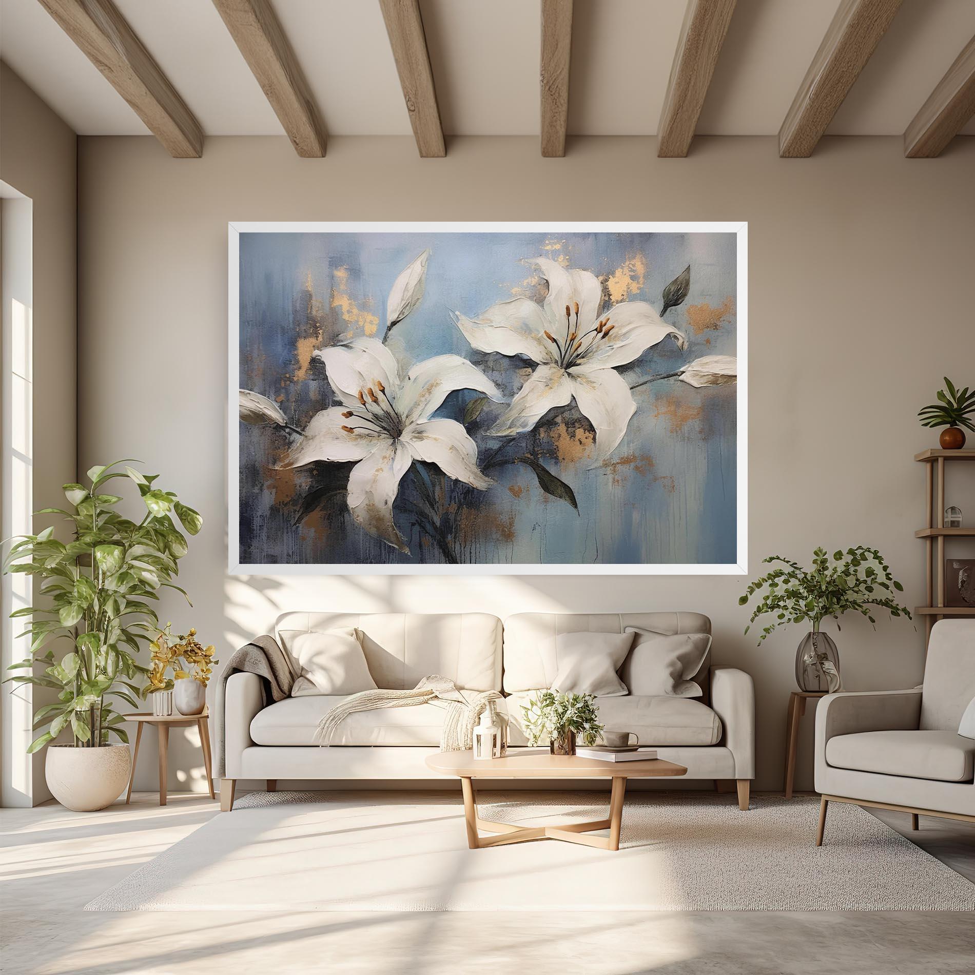 Tablou Canvas Gold Lily Painting mockup 6