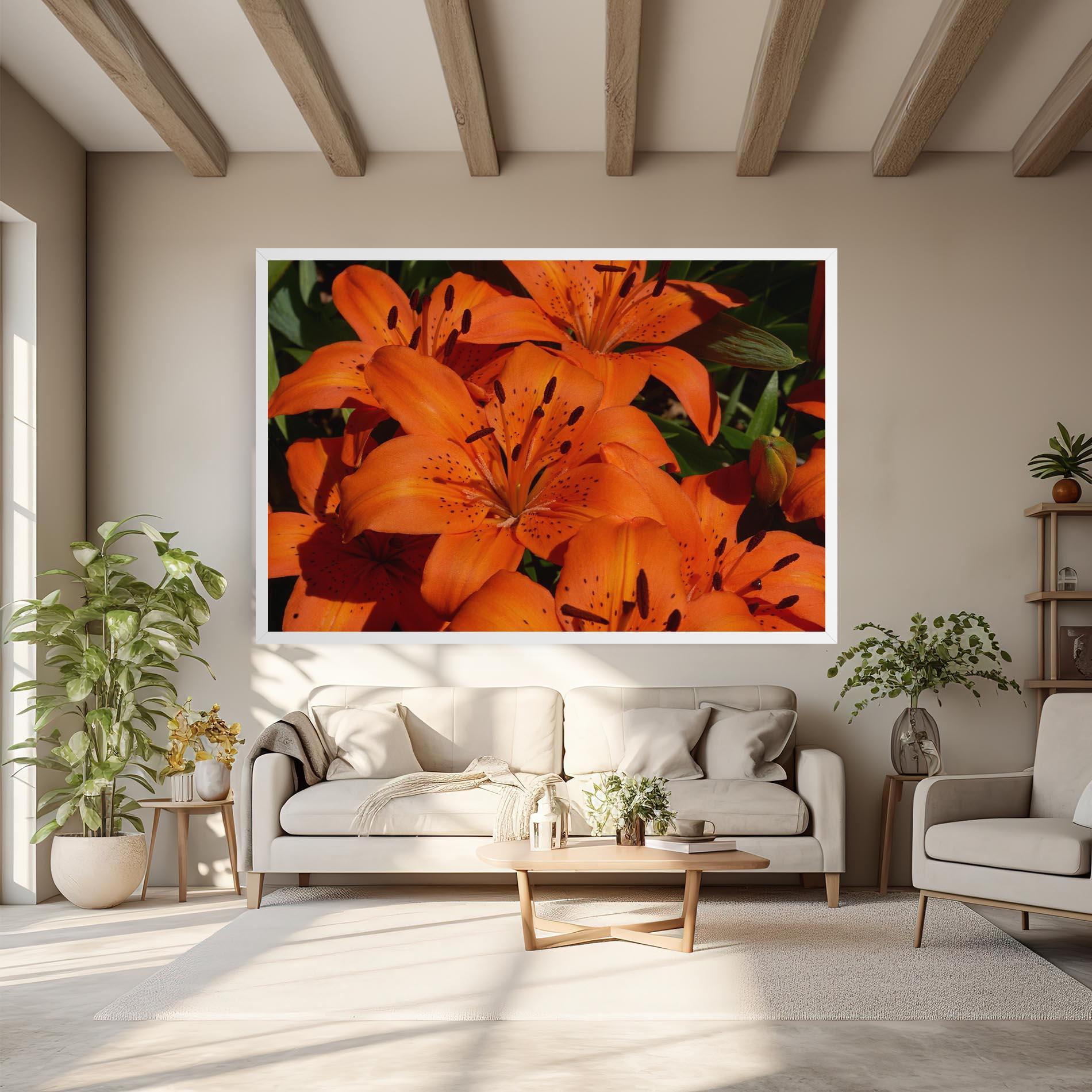 Tablou Canvas Orange Lily In The Sun mockup 6