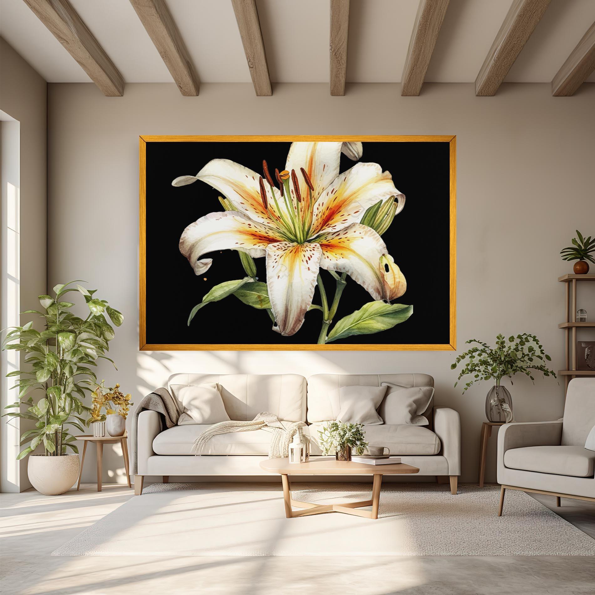 Tablou Canvas Beautiful White Lily mockup 6