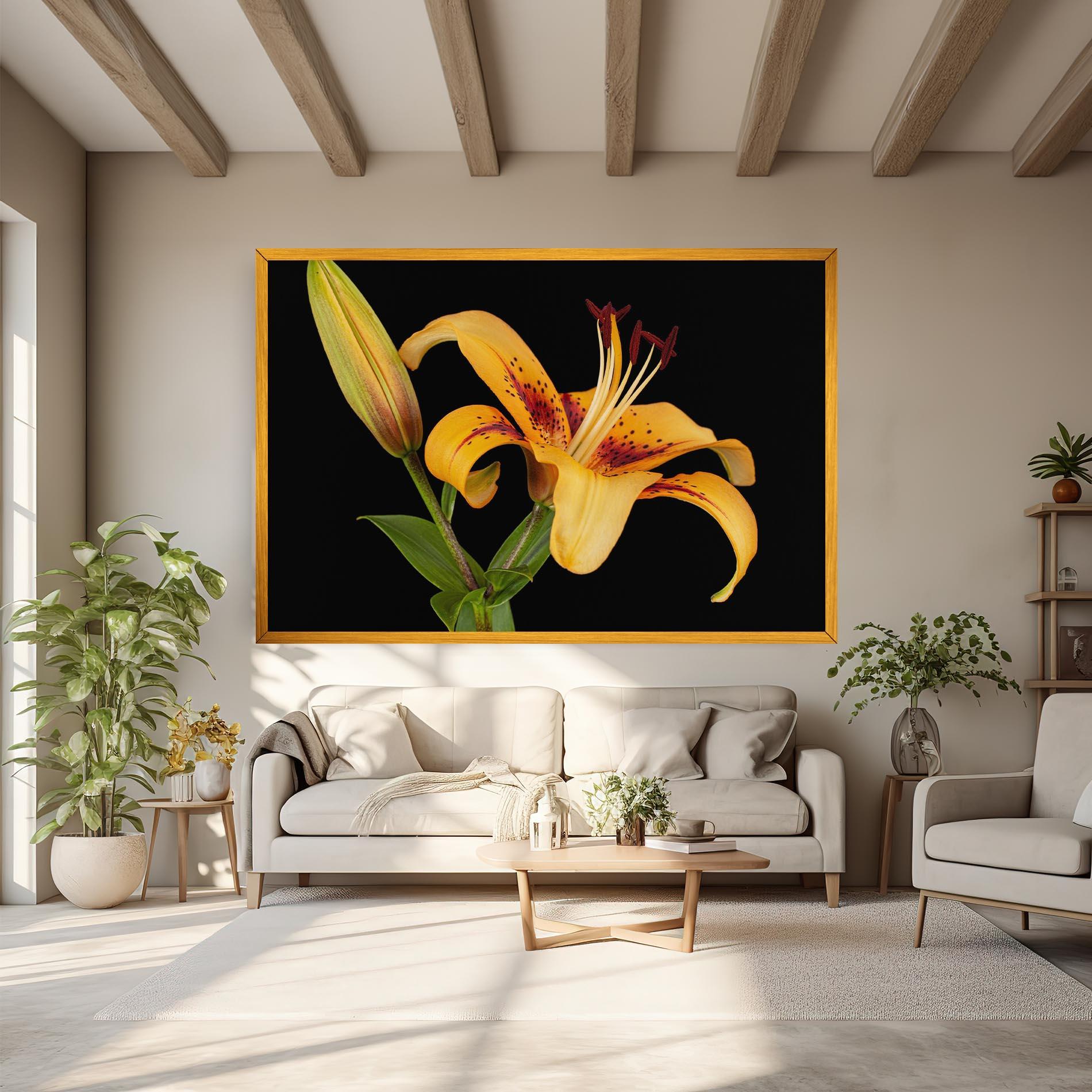 Tablou Canvas Beautiful Yellow Lily mockup 6