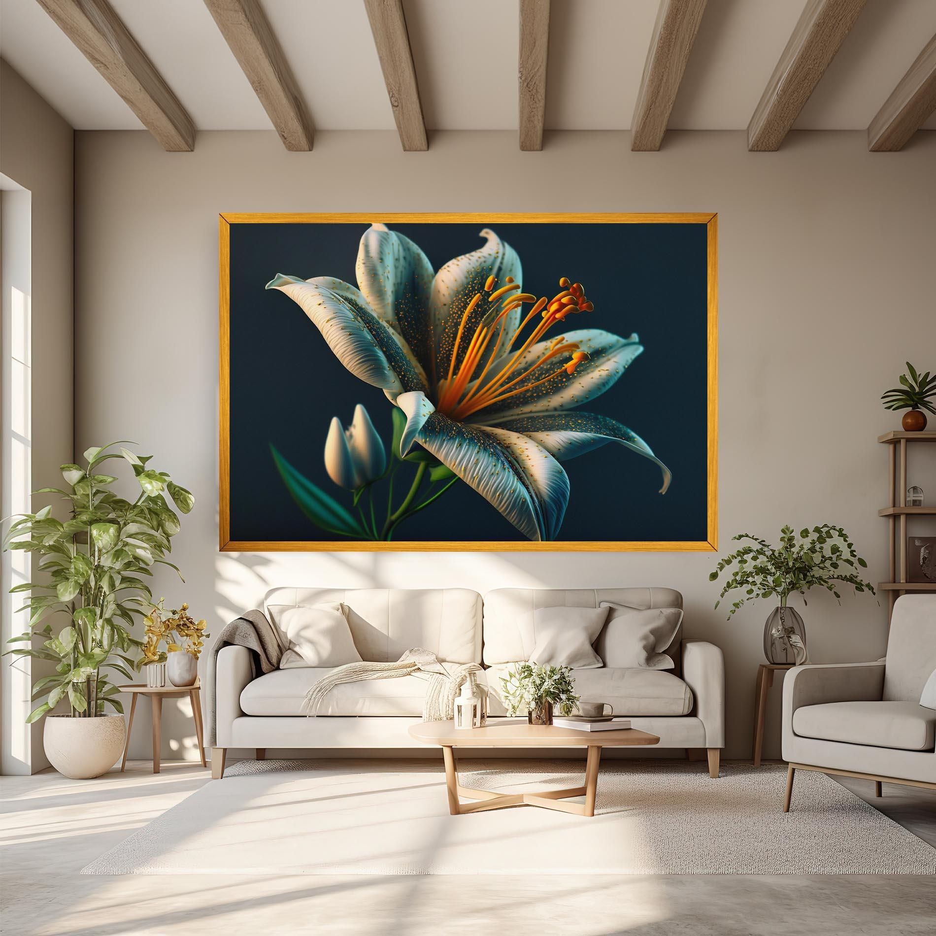 Tablou Canvas Blue Grey Lily mockup 6