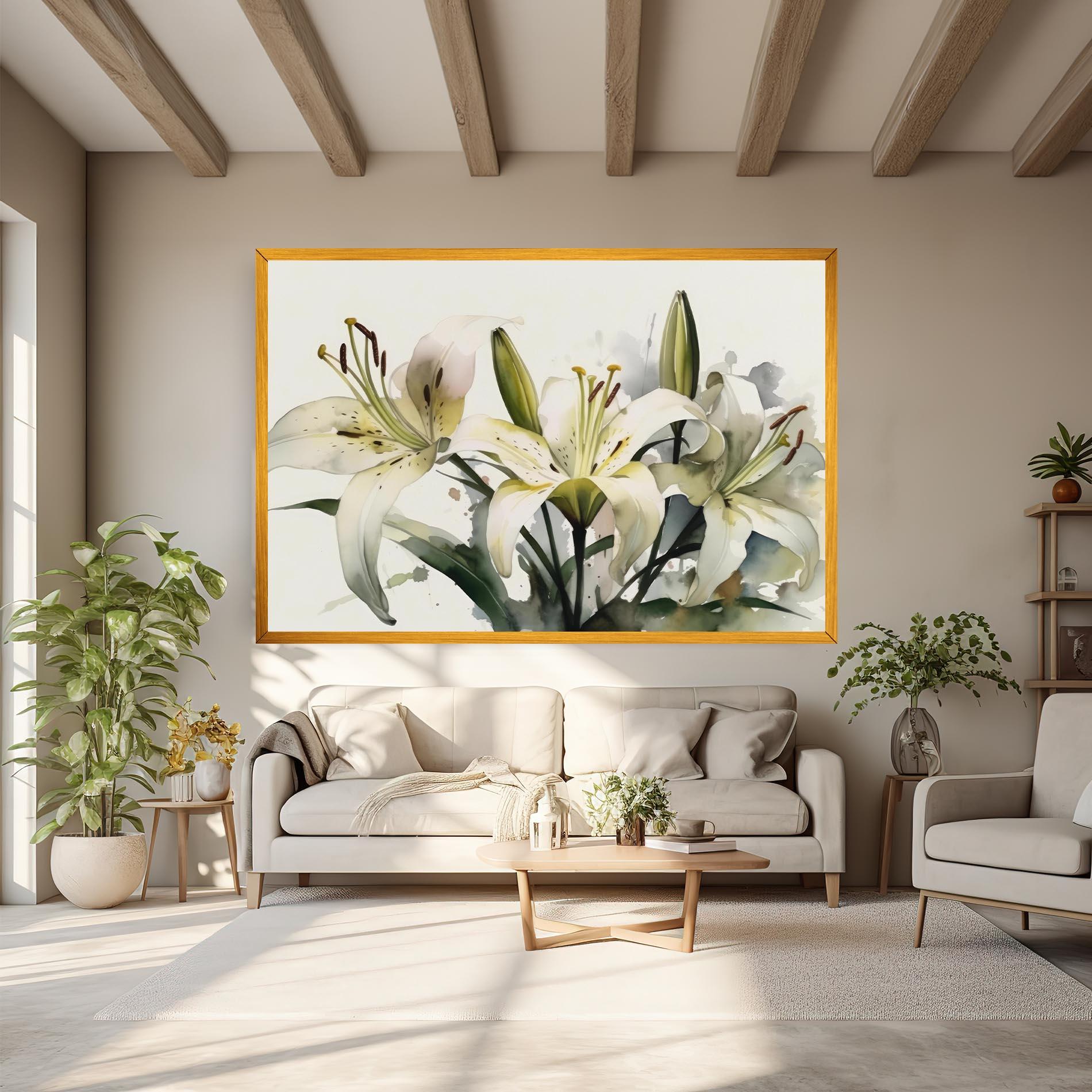 Tablou Canvas Cute White Lily Painting mockup 6