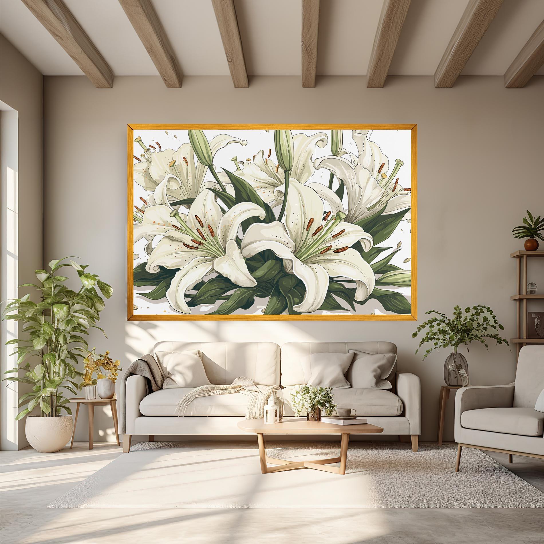 Tablou Canvas Grey White Lily mockup 6