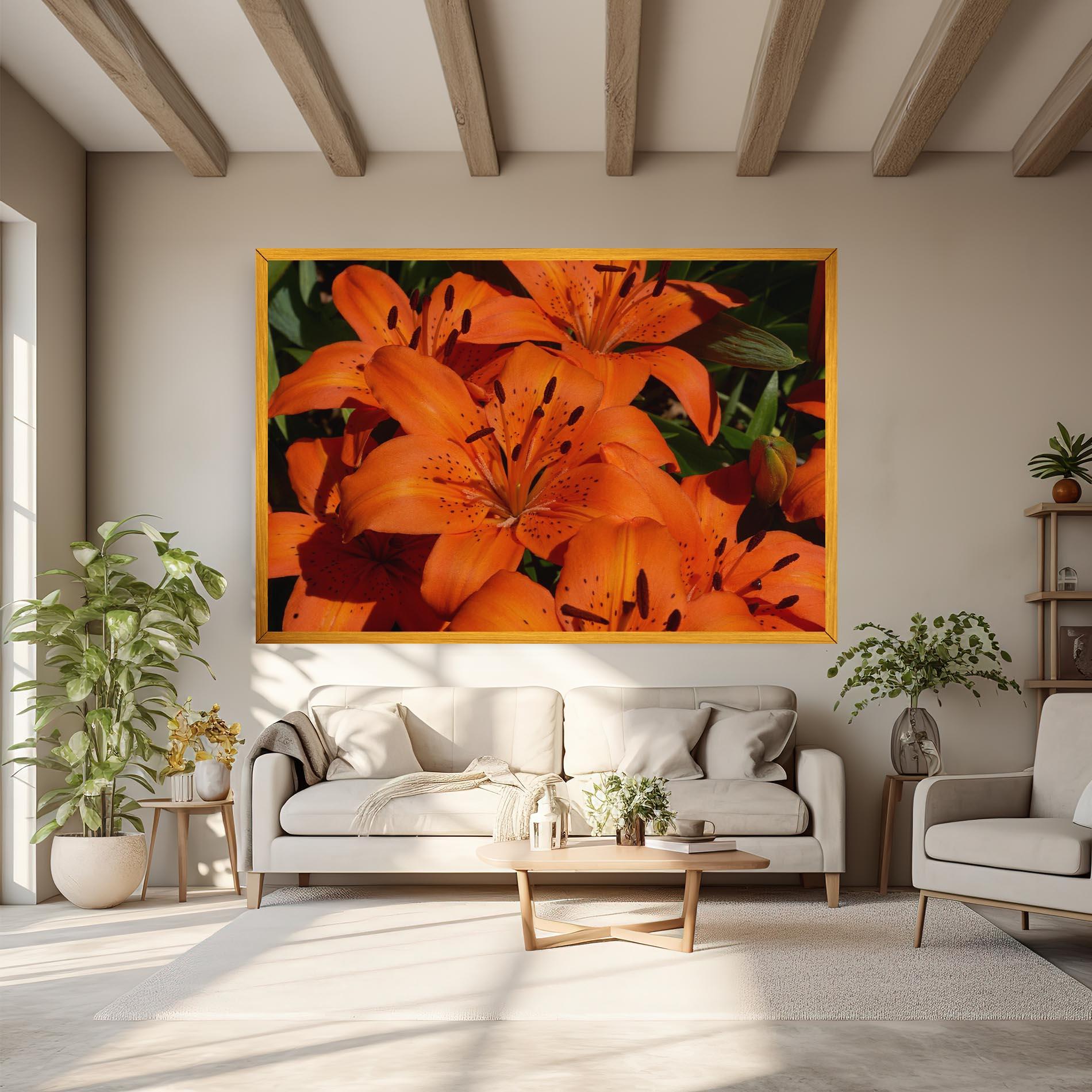 Tablou Canvas Orange Lily In The Sun mockup 6