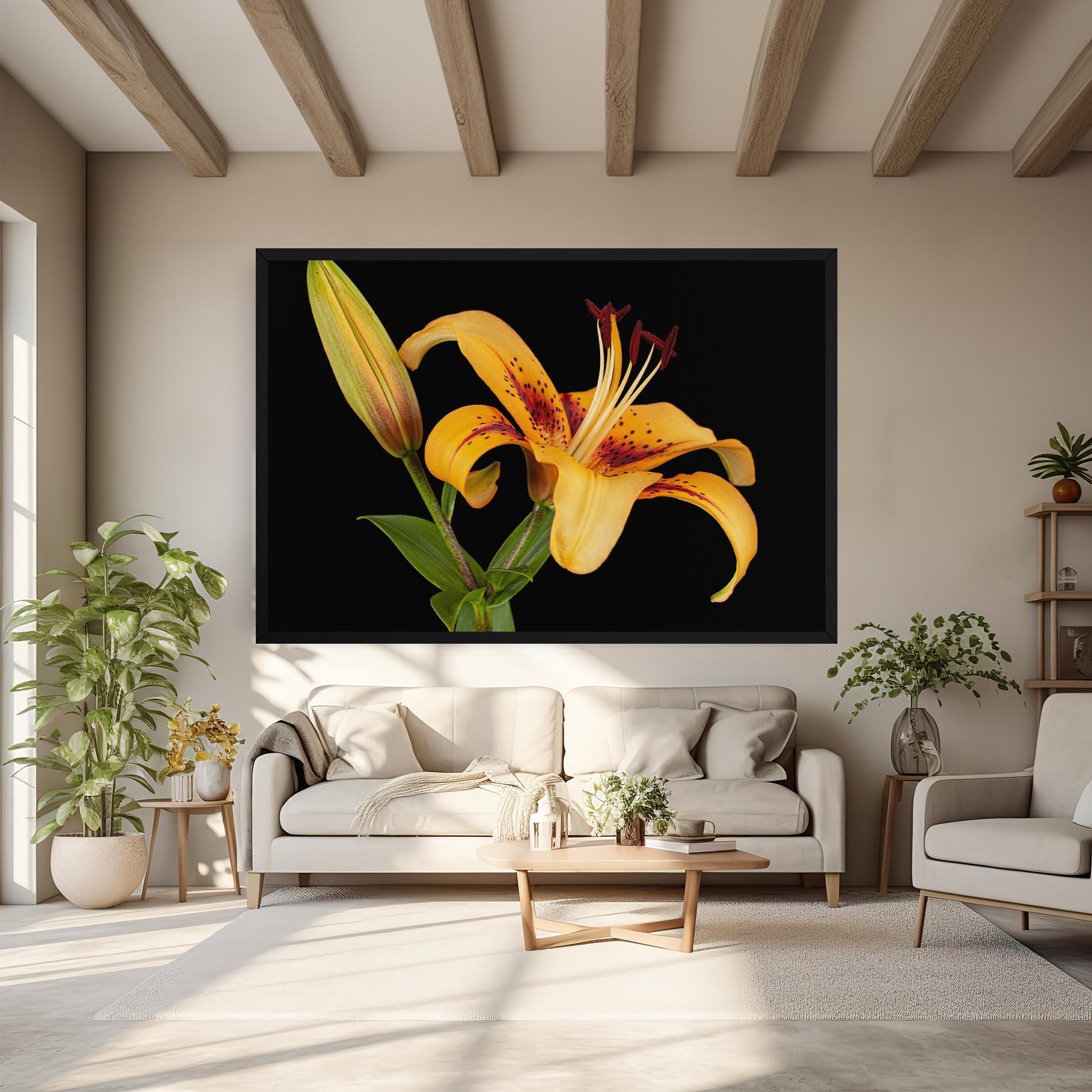 Tablou Canvas Beautiful Yellow Lily mockup 6