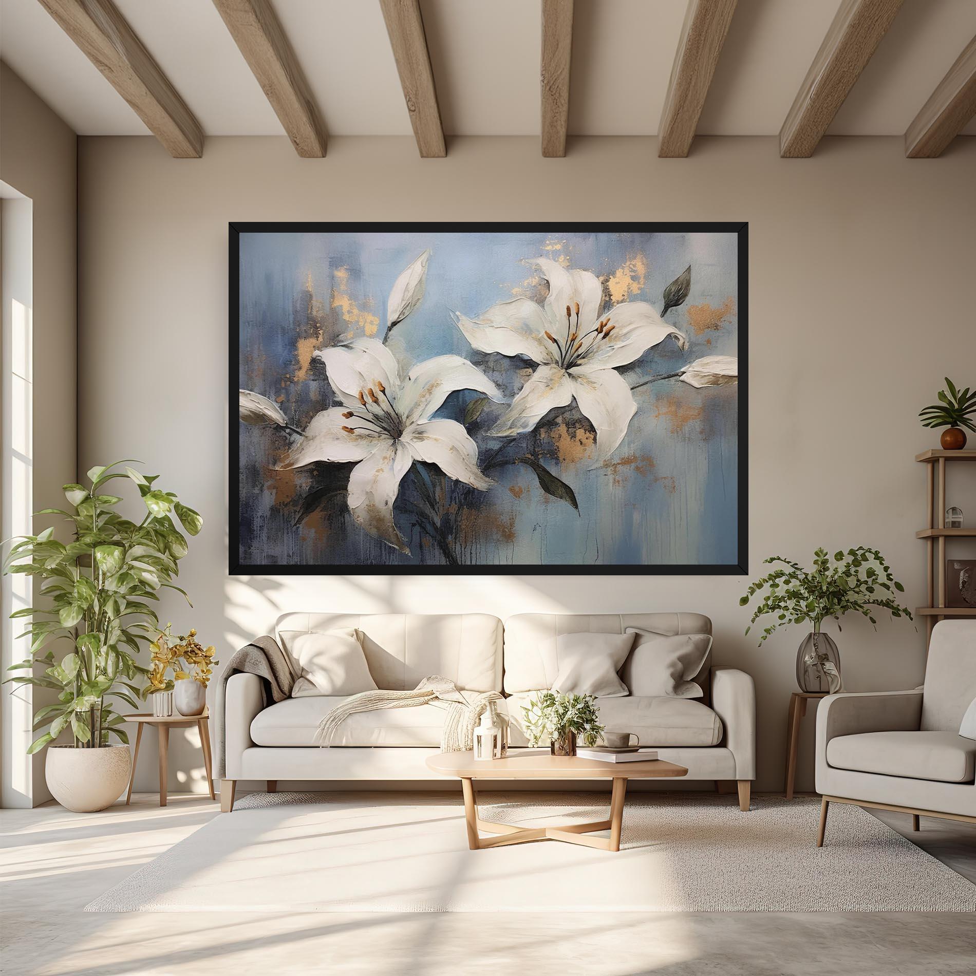 Tablou Canvas Gold Lily Painting mockup 6