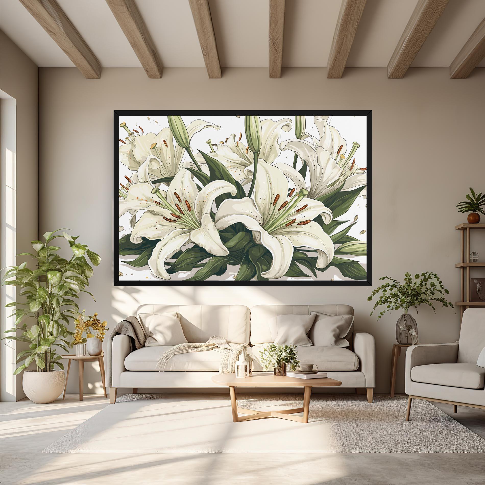 Tablou Canvas Grey White Lily mockup 6