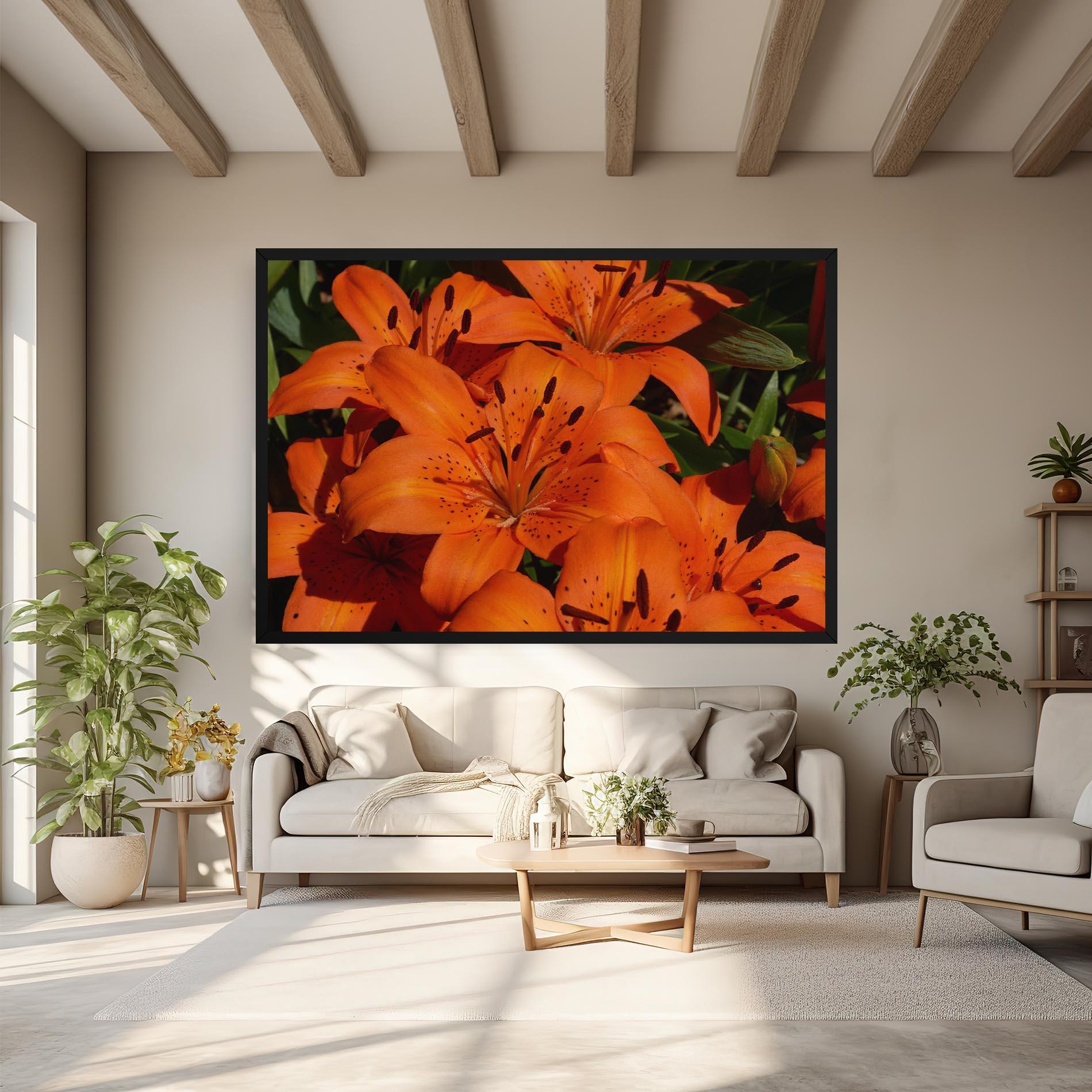 Tablou Canvas Orange Lily In The Sun mockup 6