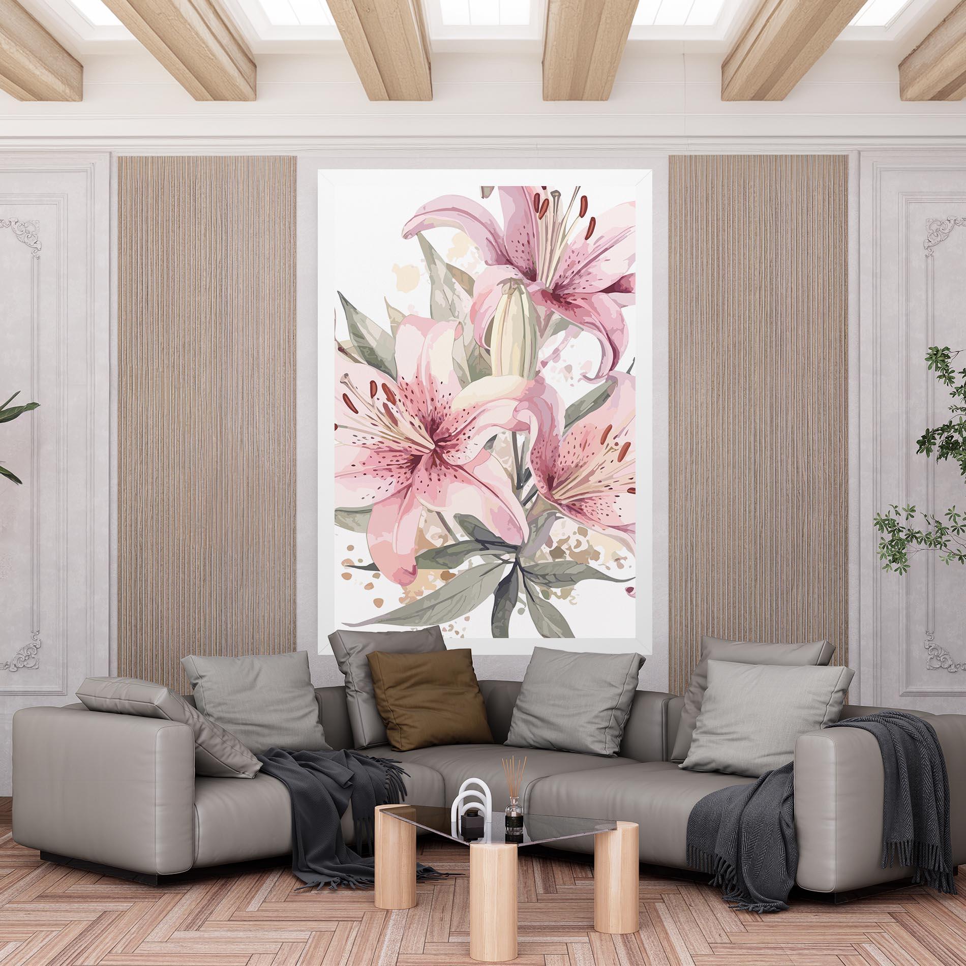 Tablou Canvas Light Pink Lily Art mockup 6