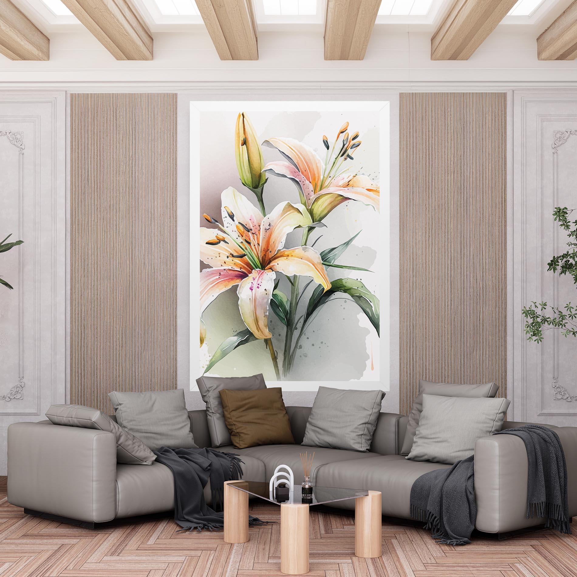 Tablou Canvas White Orange Lily mockup 6