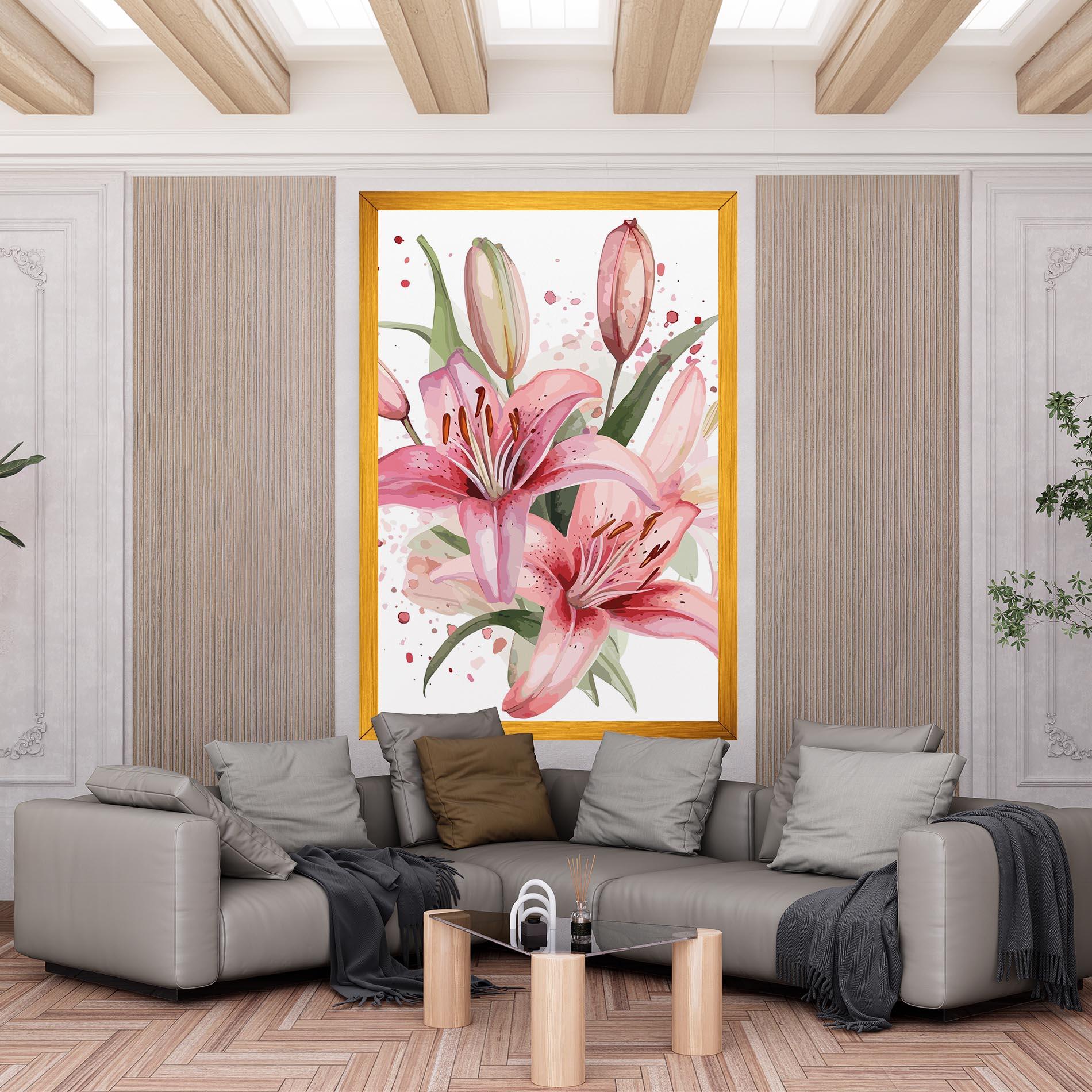 Tablou Canvas Beautiful Pink Lily mockup 6