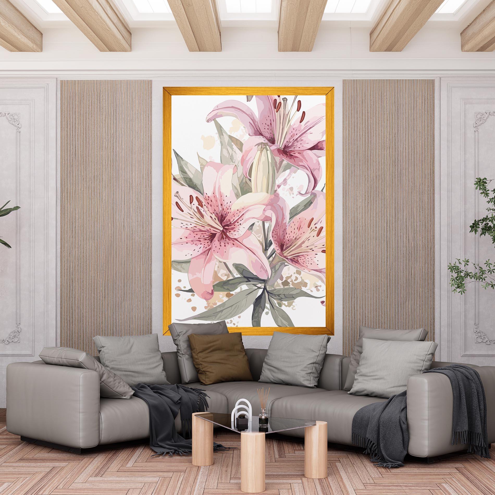 Tablou Canvas Light Pink Lily Art mockup 6