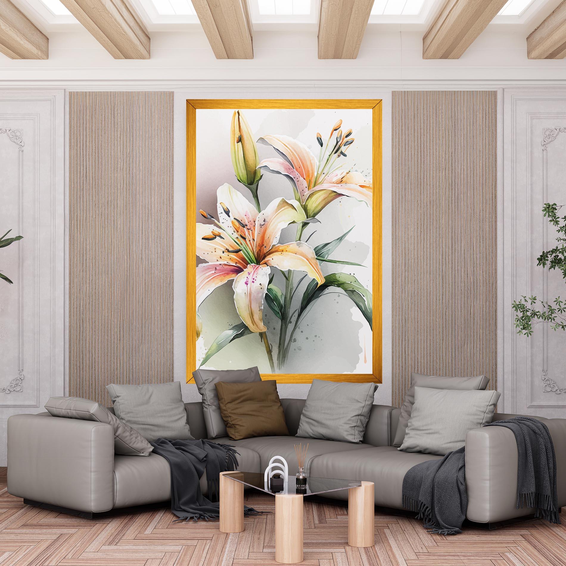 Tablou Canvas White Orange Lily mockup 6