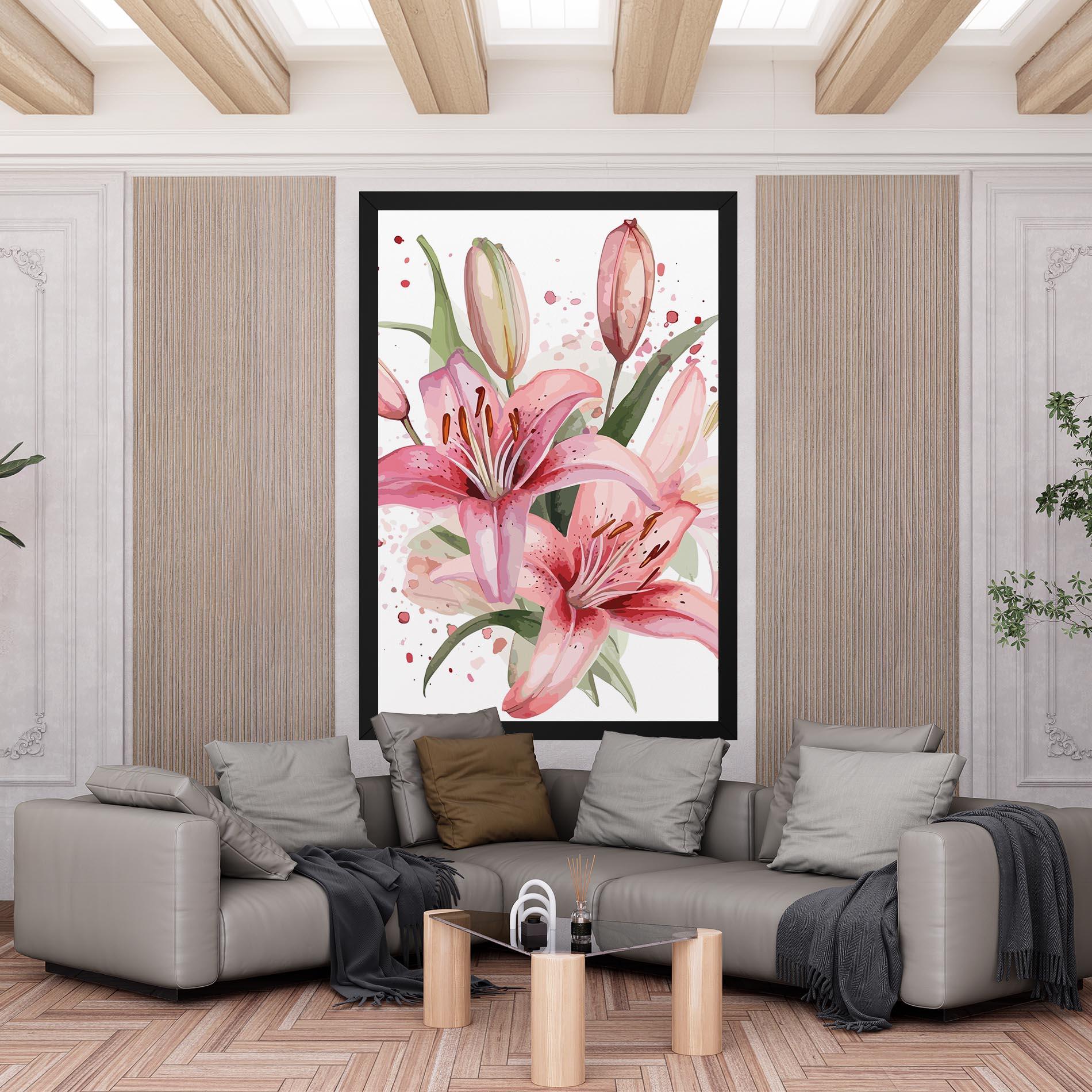 Tablou Canvas Beautiful Pink Lily mockup 6