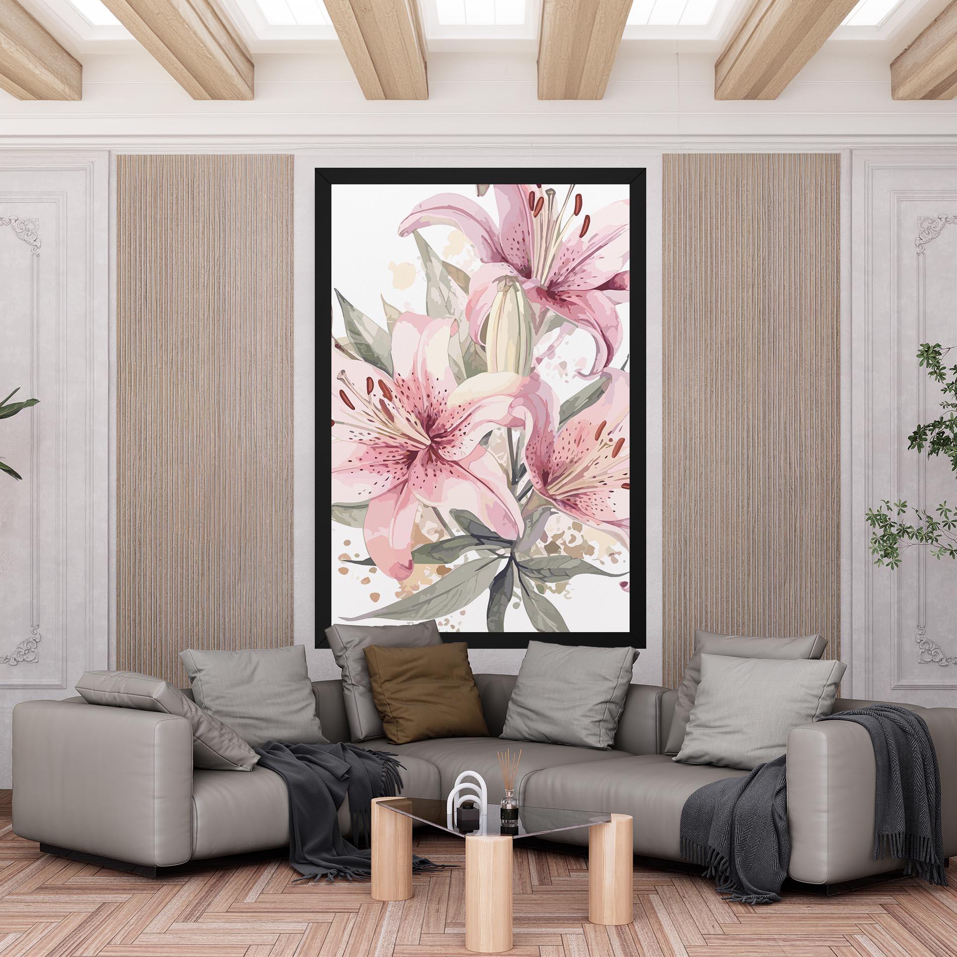 Tablou Canvas Light Pink Lily Art mockup 6