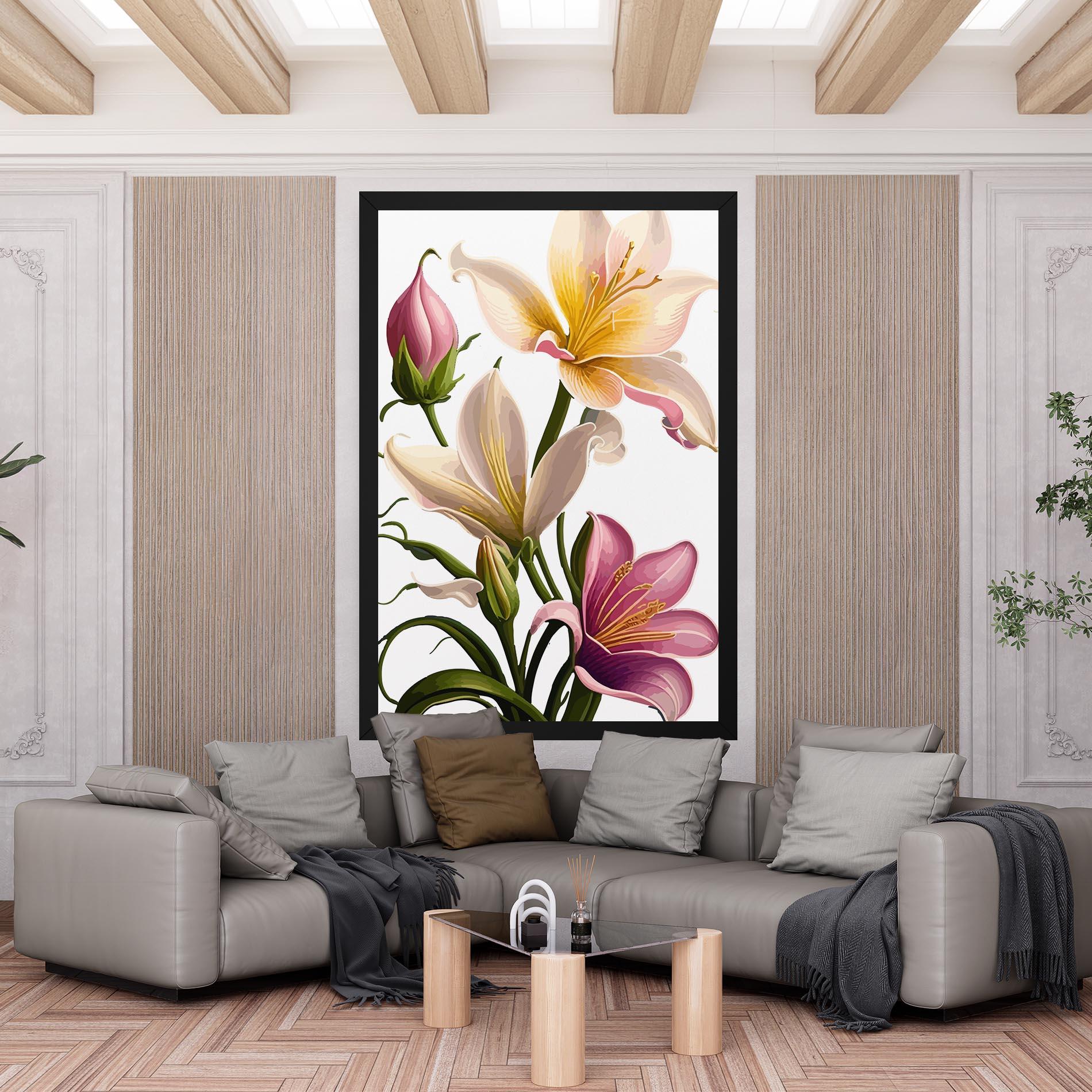 Tablou Canvas Purple White Lily mockup 6