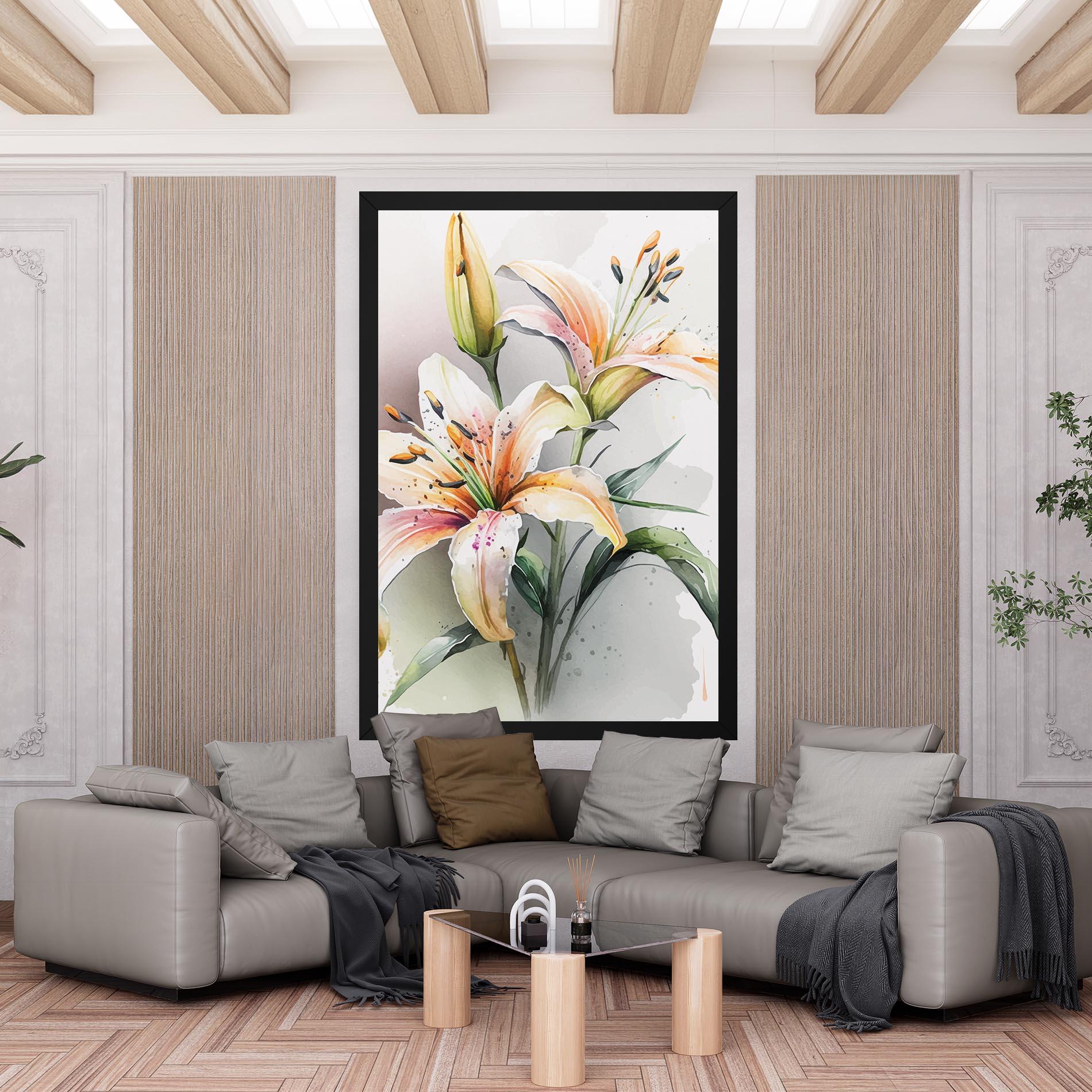Tablou Canvas White Orange Lily mockup 6
