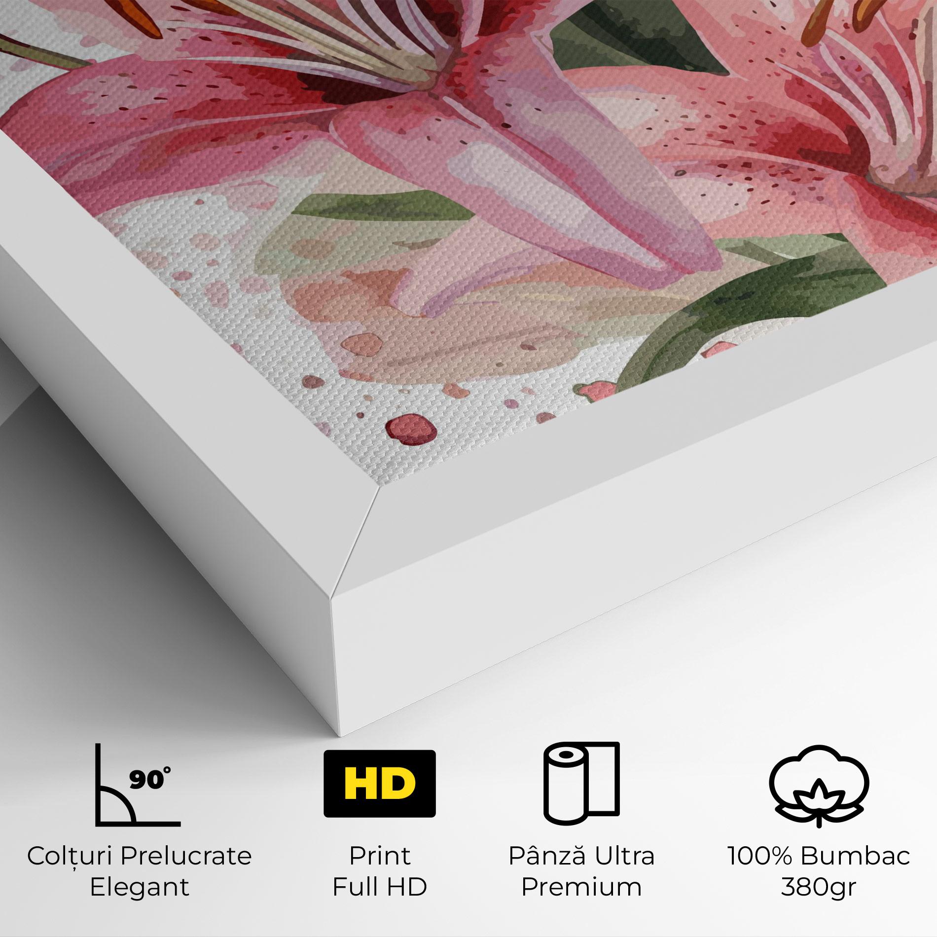Tablou Canvas Beautiful Pink Lily mockup 4