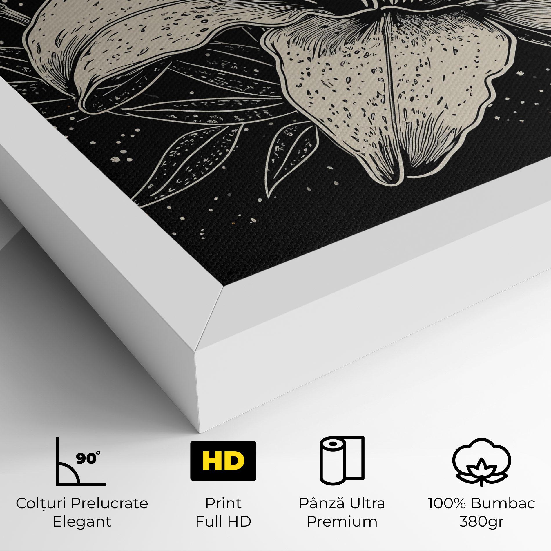 Tablou Canvas Cream Black Lily mockup 4