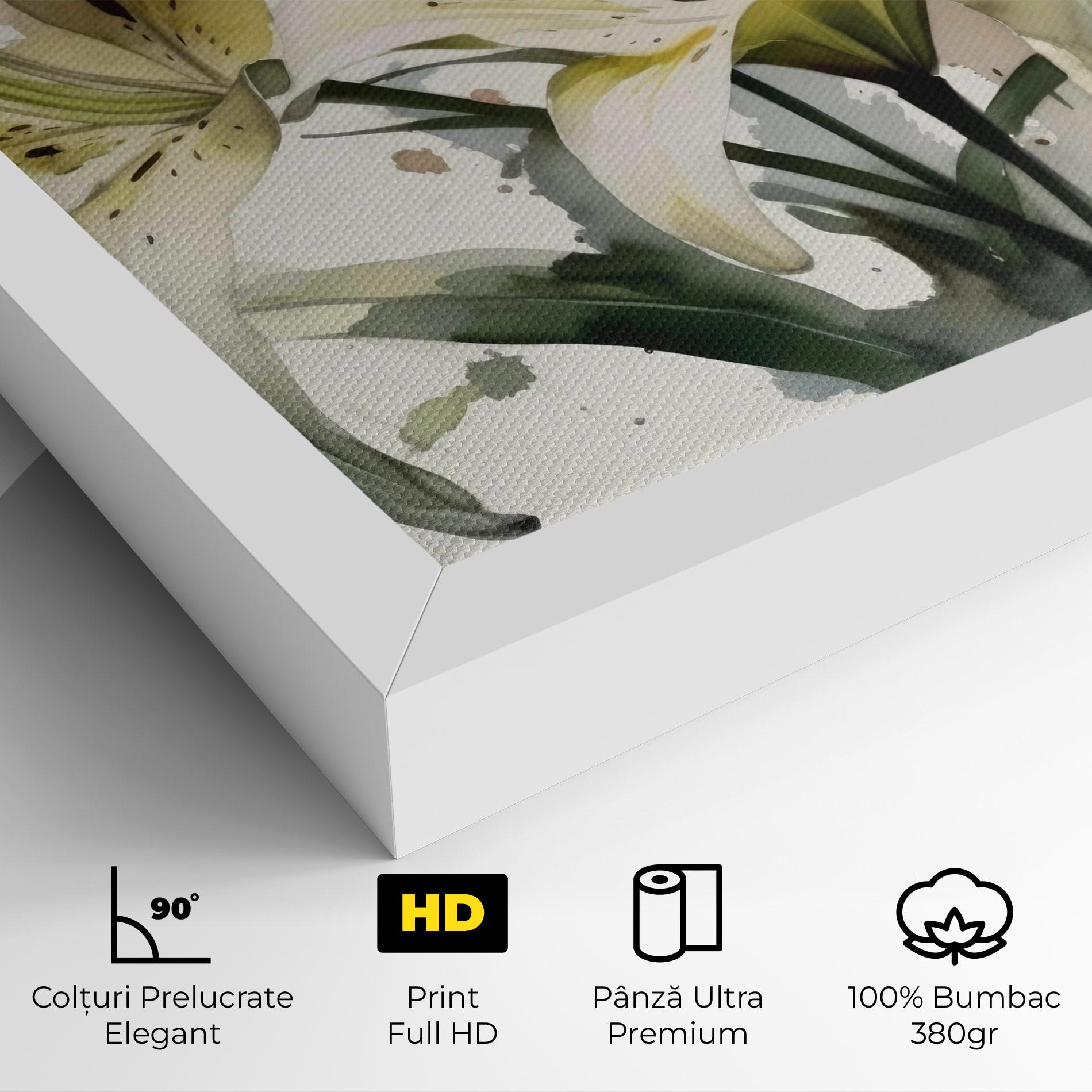 Tablou Canvas Cute White Lily Painting mockup 4