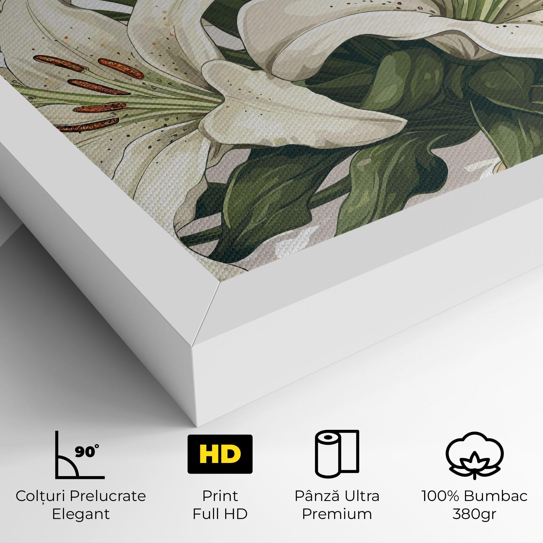 Tablou Canvas Grey White Lily mockup 4