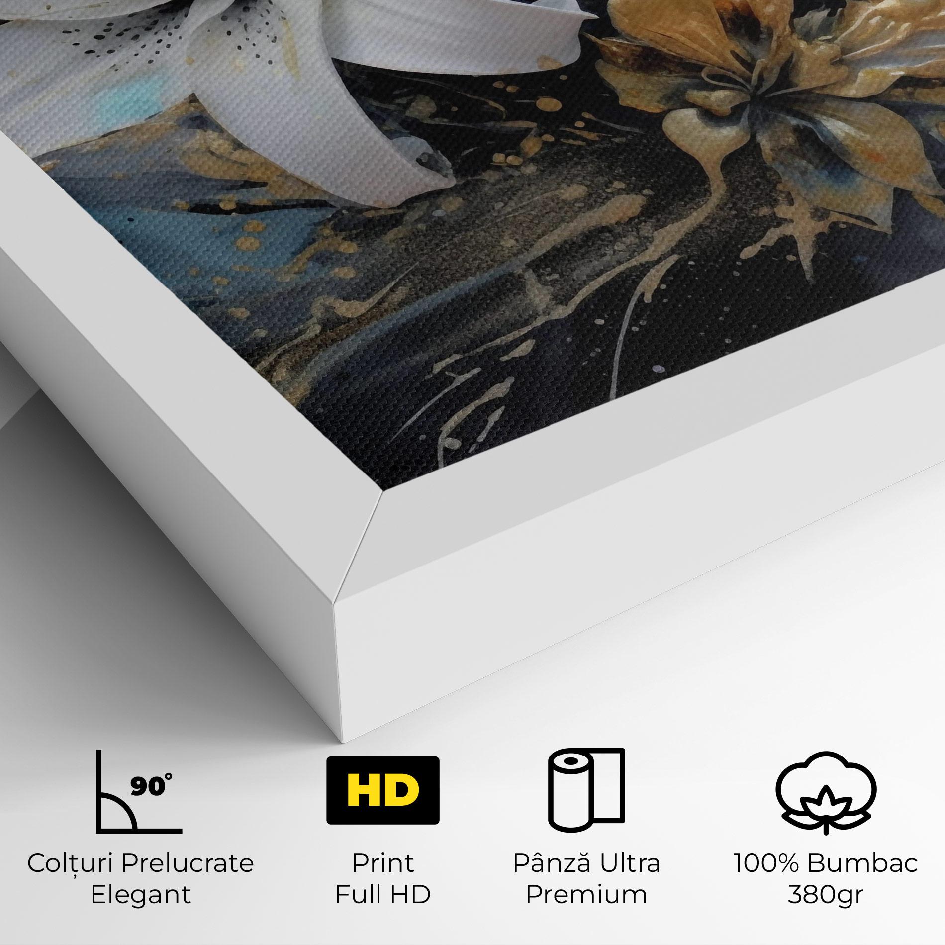 Tablou Canvas Lily On Blue Painting mockup 4