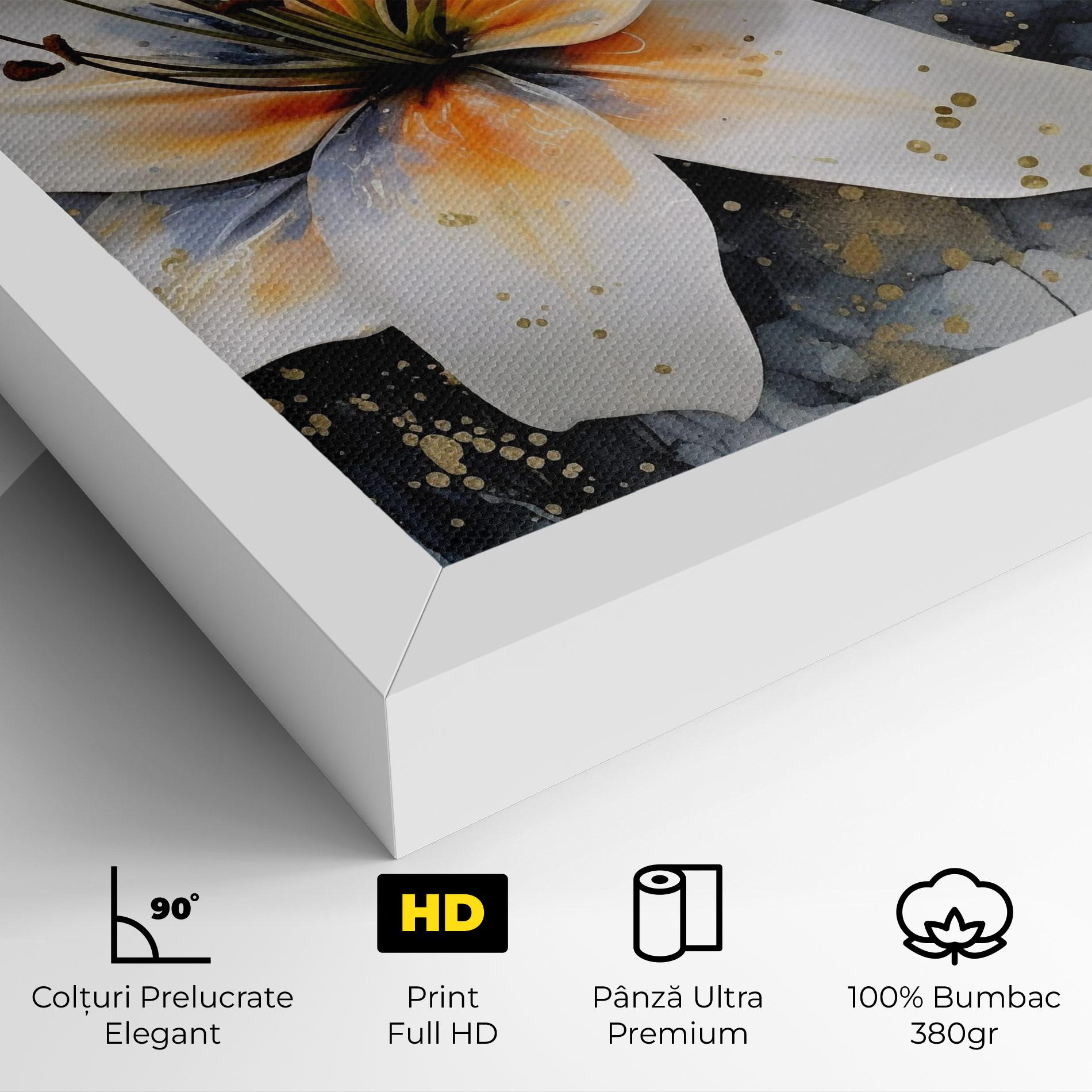 Tablou Canvas Lily With Orange Painting mockup 4